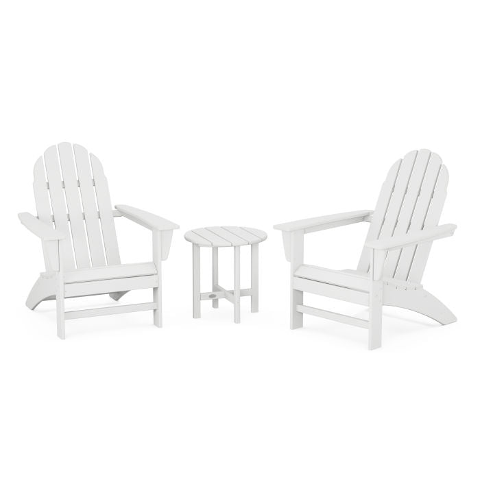 POLYWOOD Vineyard 3-Piece Adirondack Chair Set - Outdoor Patio Furniture for Garden, Poolside & Backyard Relaxation