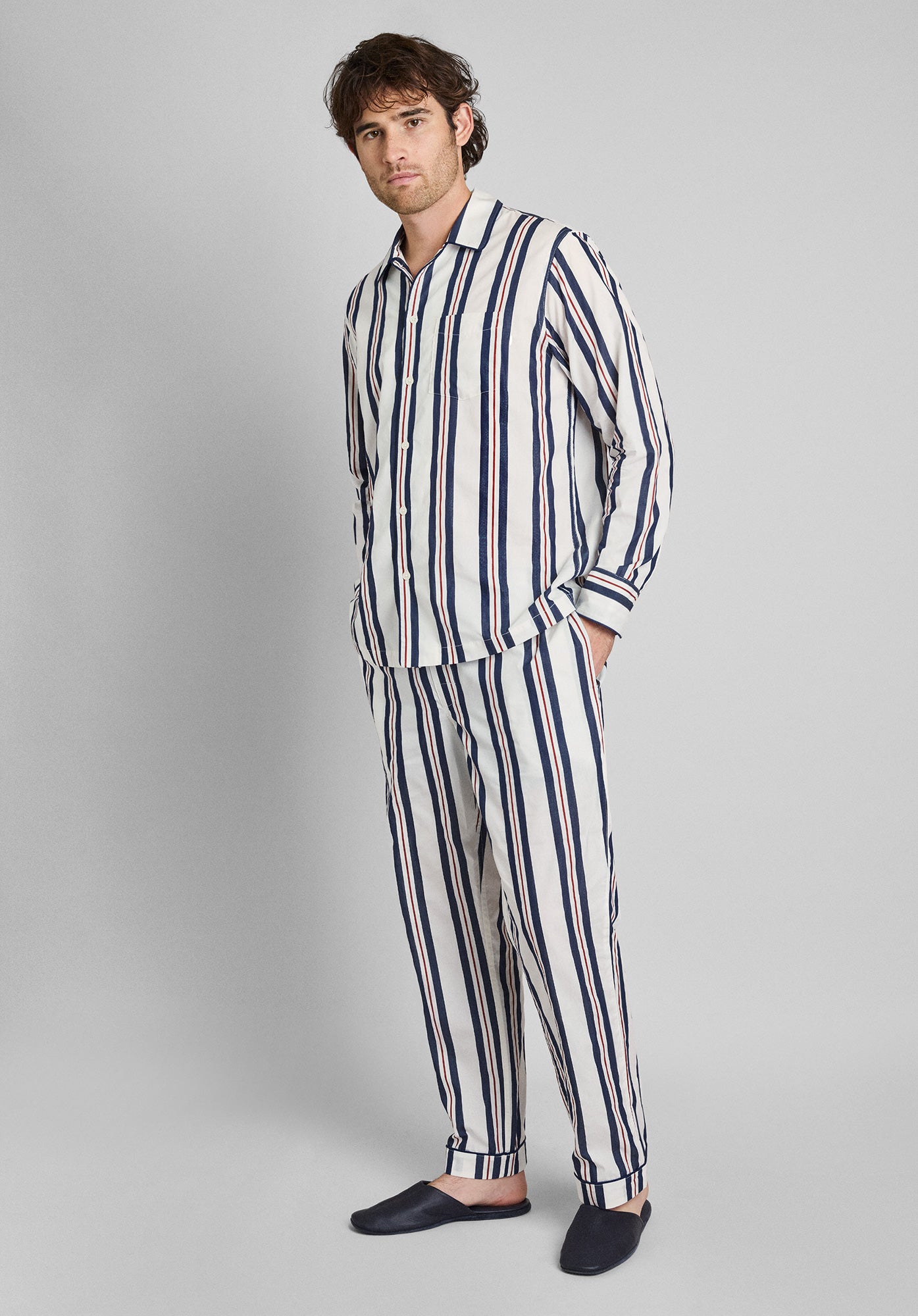 Henry Nautical Regimental Stripe Pajama Set - Soft Cotton Sleepwear for Men & Women, Perfect for Lounging & Relaxing at Home