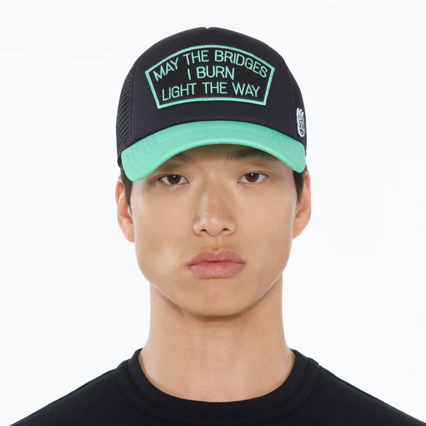 CULT OF INDIVIDUALITY May the Bridges Mesh Back Trucker Hat - Stylish Adjustable Baseball Cap for Men & Women - Perfect for Outdoor Activities, Sports & Casual Wear