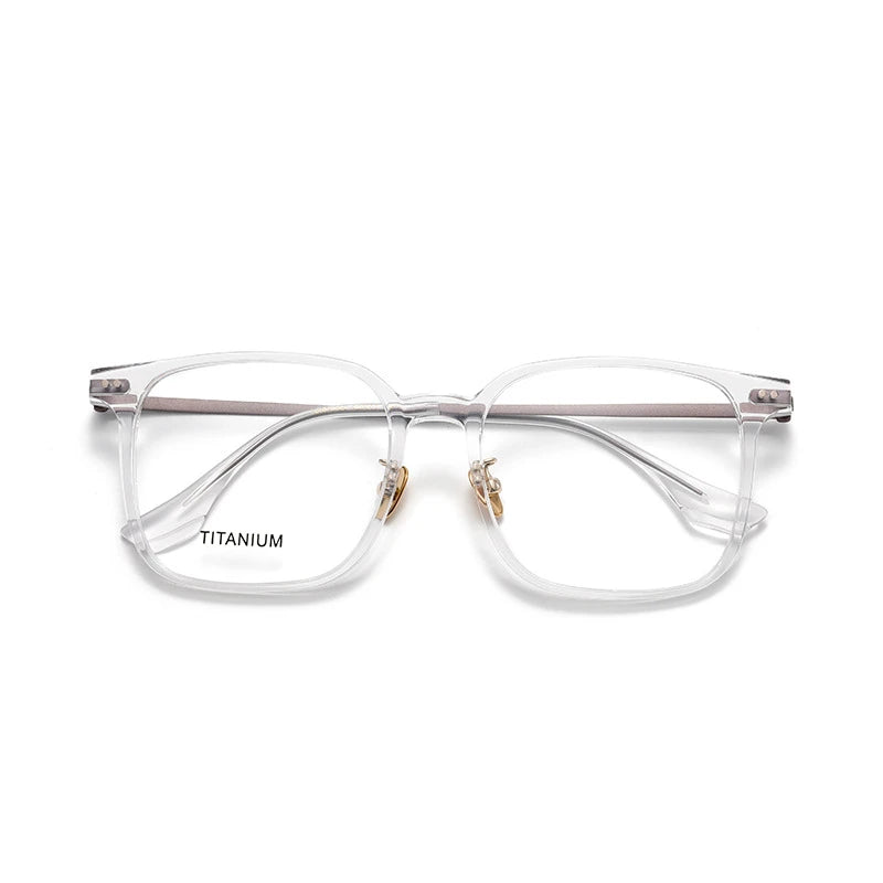 Aror Unisex Full Rim Square Acetate Titanium Eyeglasses 84296 - Stylish & Durable Eyewear for Men & Women - Perfect for Work, Reading & Everyday Fashion