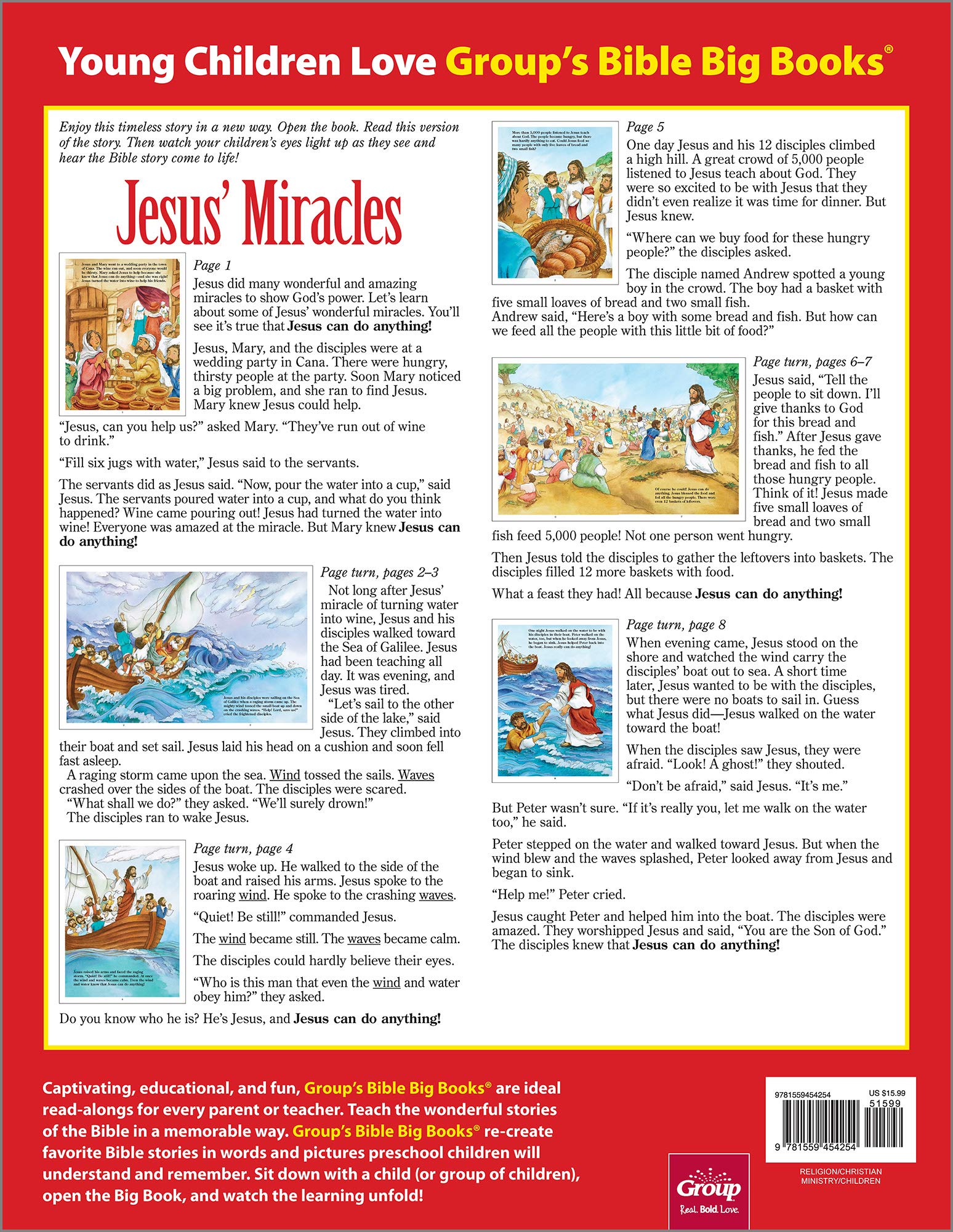 Bible Big Books: Jesus' Miracles - Illustrated Bible Stories for Kids & Sunday School Teaching | Christian Education & Family Devotional Time