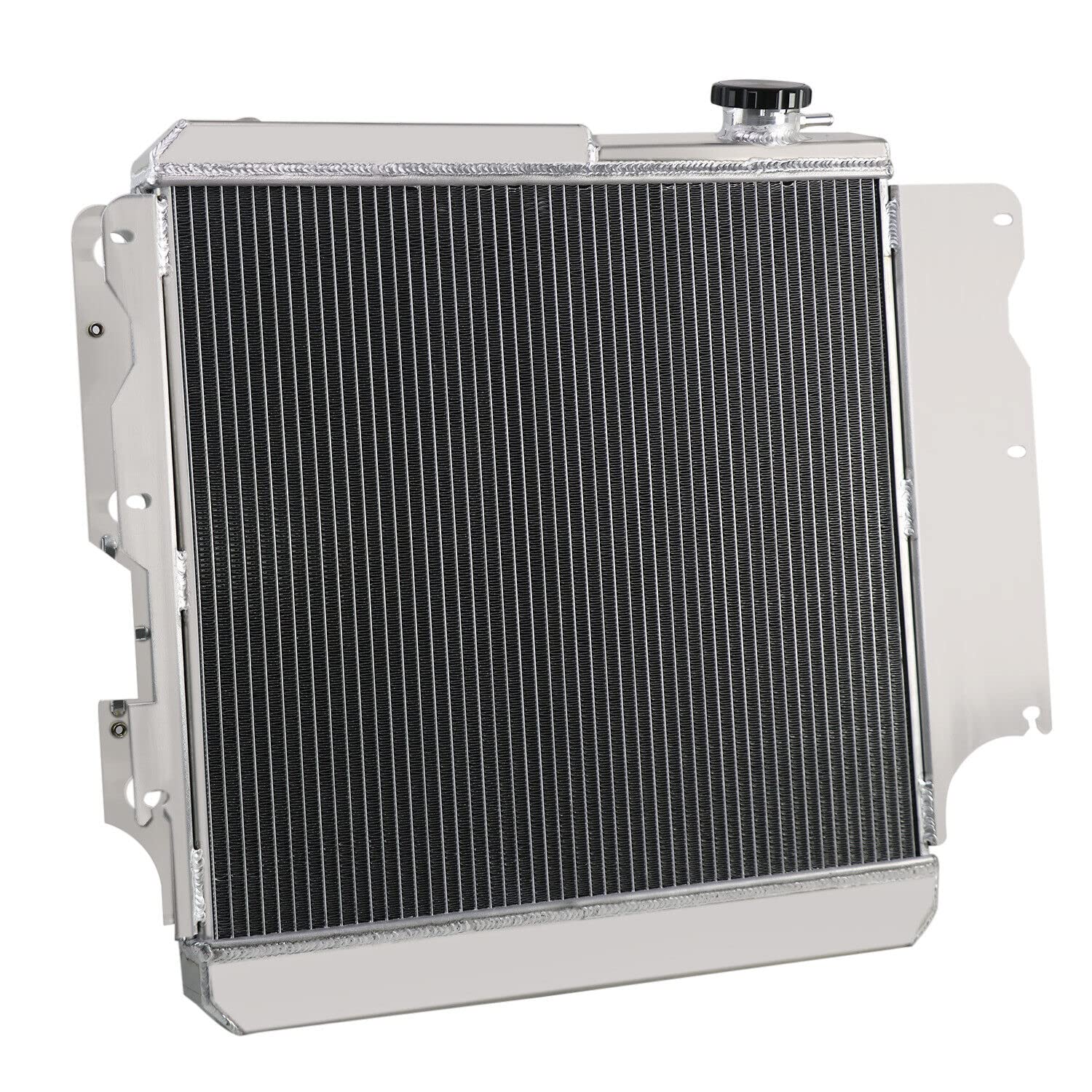 High Performance 4-Row Aluminum Radiator with Fan Shroud & Relay Kit for 1987-2006 Jeep Wrangler YJ/TJ (2.4L 2.5L 4.0L 4.2L L4 L6) - Heavy Duty Cooling Upgrade for Off-Road & Racing Adventures