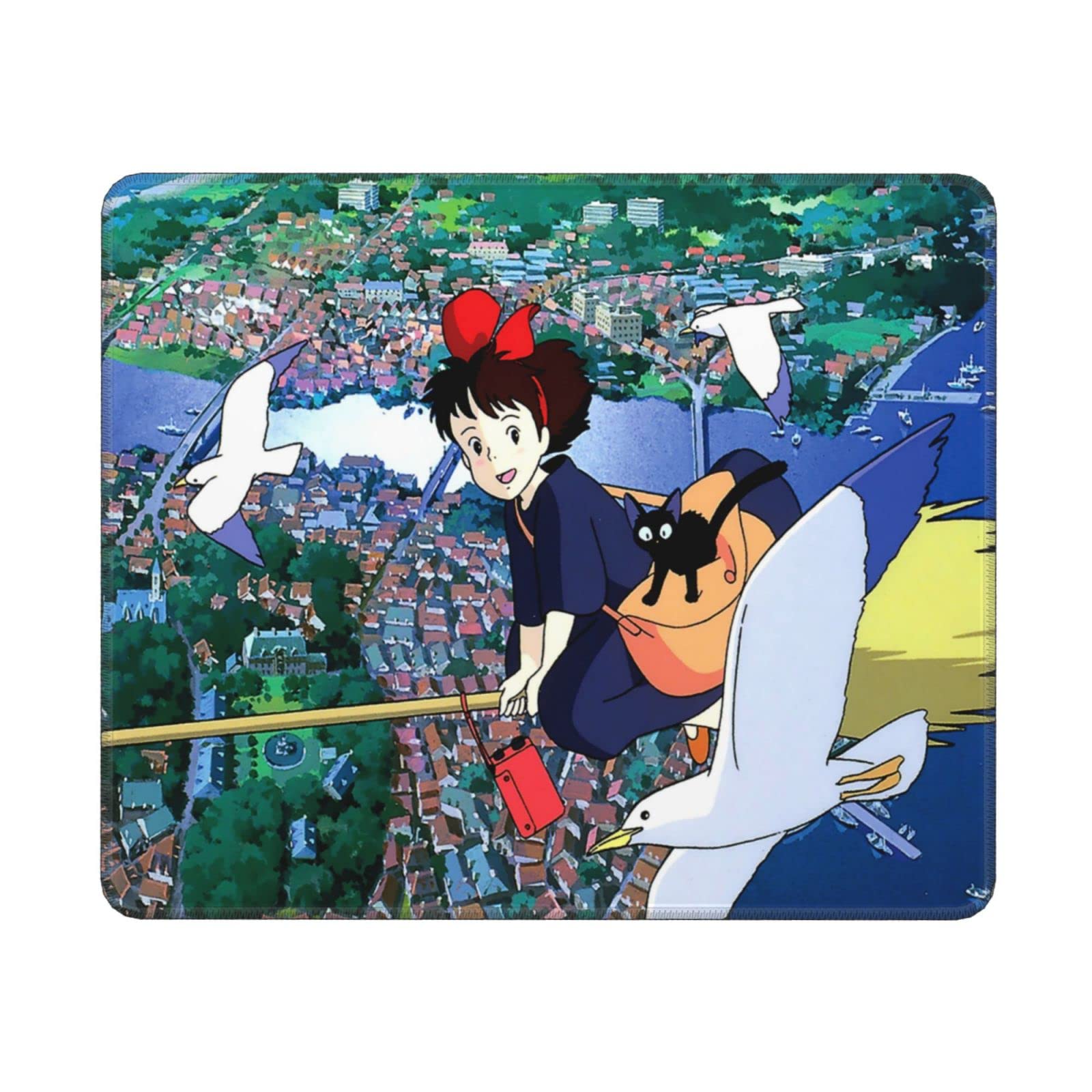 Anime Mouse Pad - Kiki's Delivery Service Cartoon Gaming Mouse Mat with Non-Slip Rubber Base | Perfect for Office, Gaming & Anime Lovers Workspace Setup