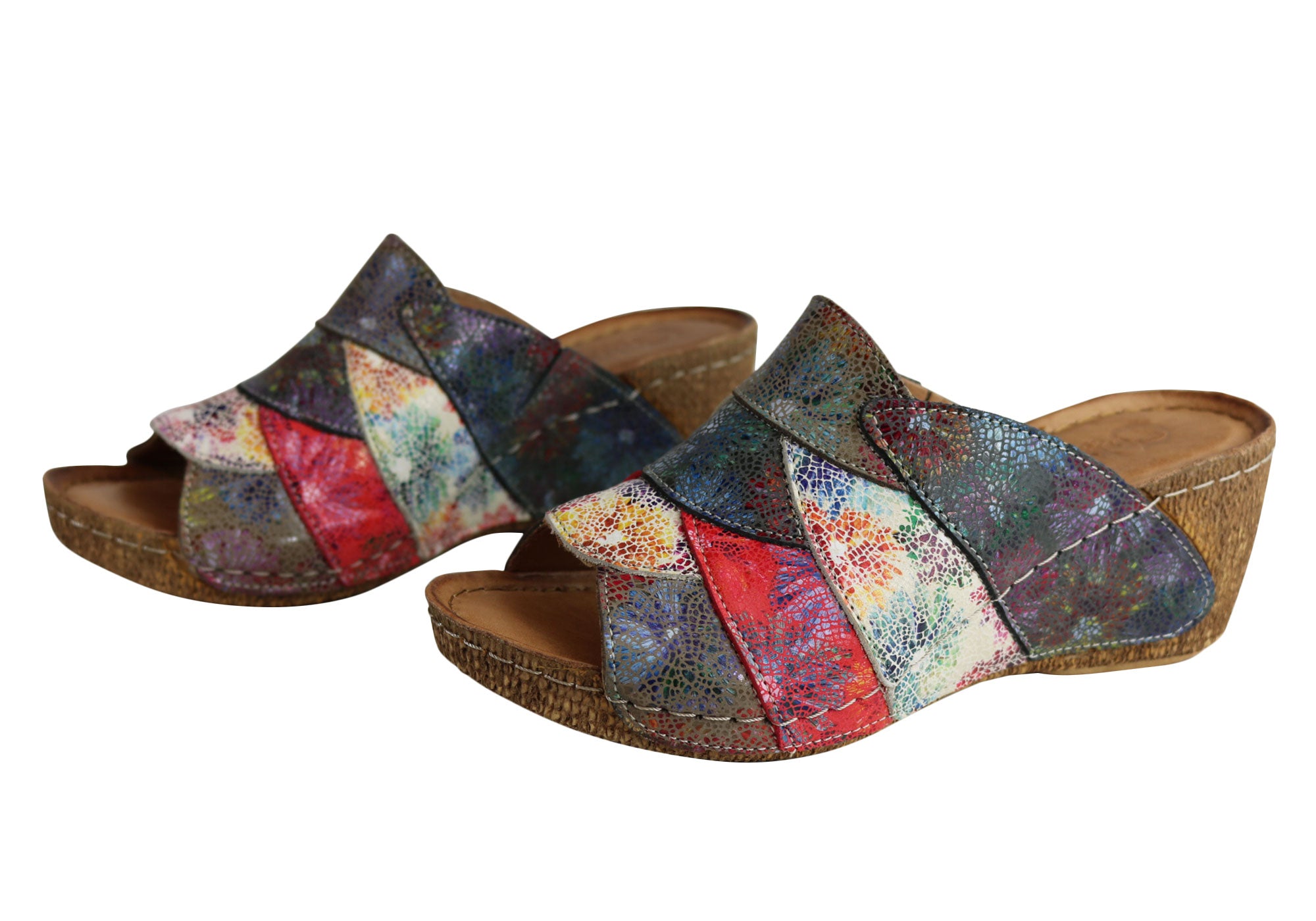 Hannah Women's European Leather Wedge Slide Sandals - Comfortable & Stylish Summer Shoes for Beach, Vacation & Casual Wear