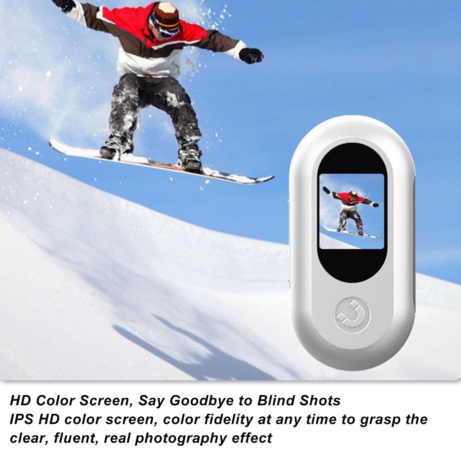 Goshyda Pocket Thumb Camera - HD 1080P Mini Action Camera with Wearable Clip, Lightweight Sports Camera for Skiing, Cycling, Travel Vlogging & Outdoor Adventures | Perfect for Hands-Free Recording