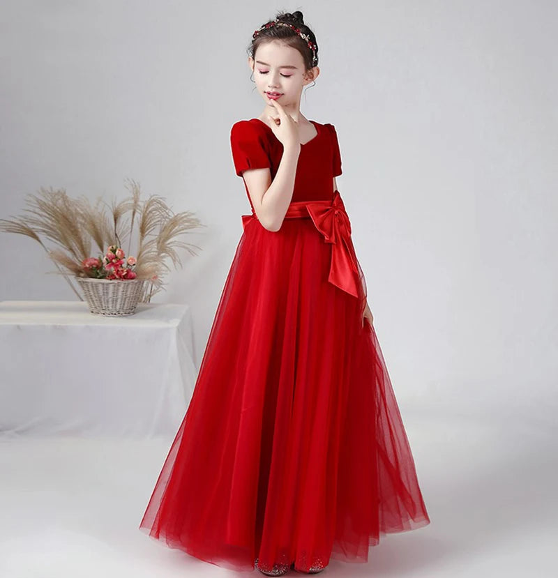 Elegant Flower Girl Tulle Dress for Weddings, Christmas, Birthday & Pageant - Perfect for Special Occasions & Photo Shoots