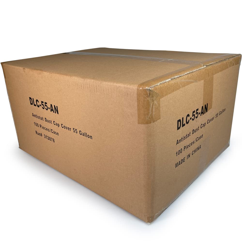 100-Pack Heavy Duty 4 Mil Elastic Drum Covers - Antistatic 55 Gallon Drum Lids for Chemical Storage & Industrial Protection - Secure Fit Plastic Drum Caps for 55 Gal Barrels - Ideal for Warehouse, Manufacturing & Hazardous Material Containment
