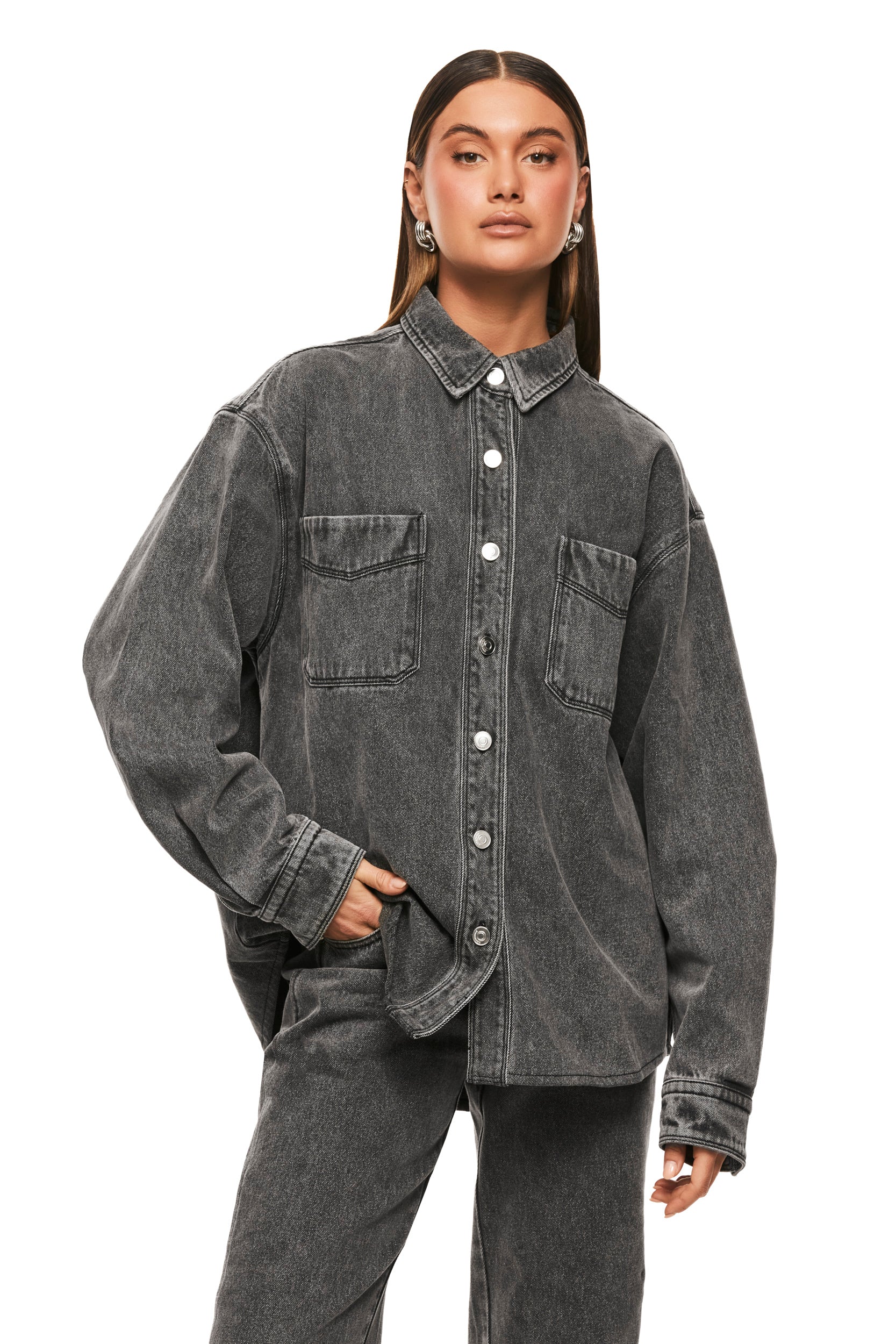Blake Grey Denim Shirt for Men | Stylish Casual Button-Up Shirt | Perfect for Everyday Wear, Work & Outdoor Activities