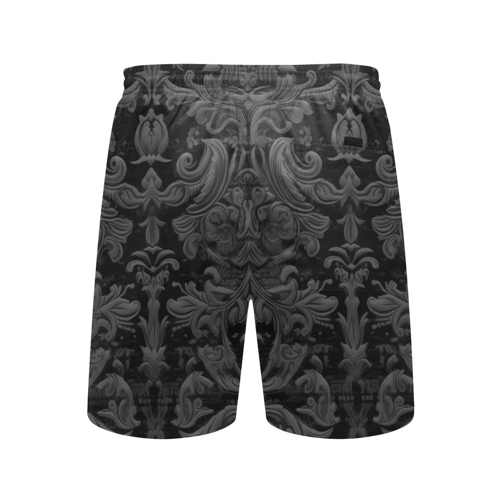 Gothic Style Black Beach Shorts for Men & Women - Dark Aesthetic Swimwear for Summer, Pool, and Vacation - Comfortable & Stylish Swim Shorts