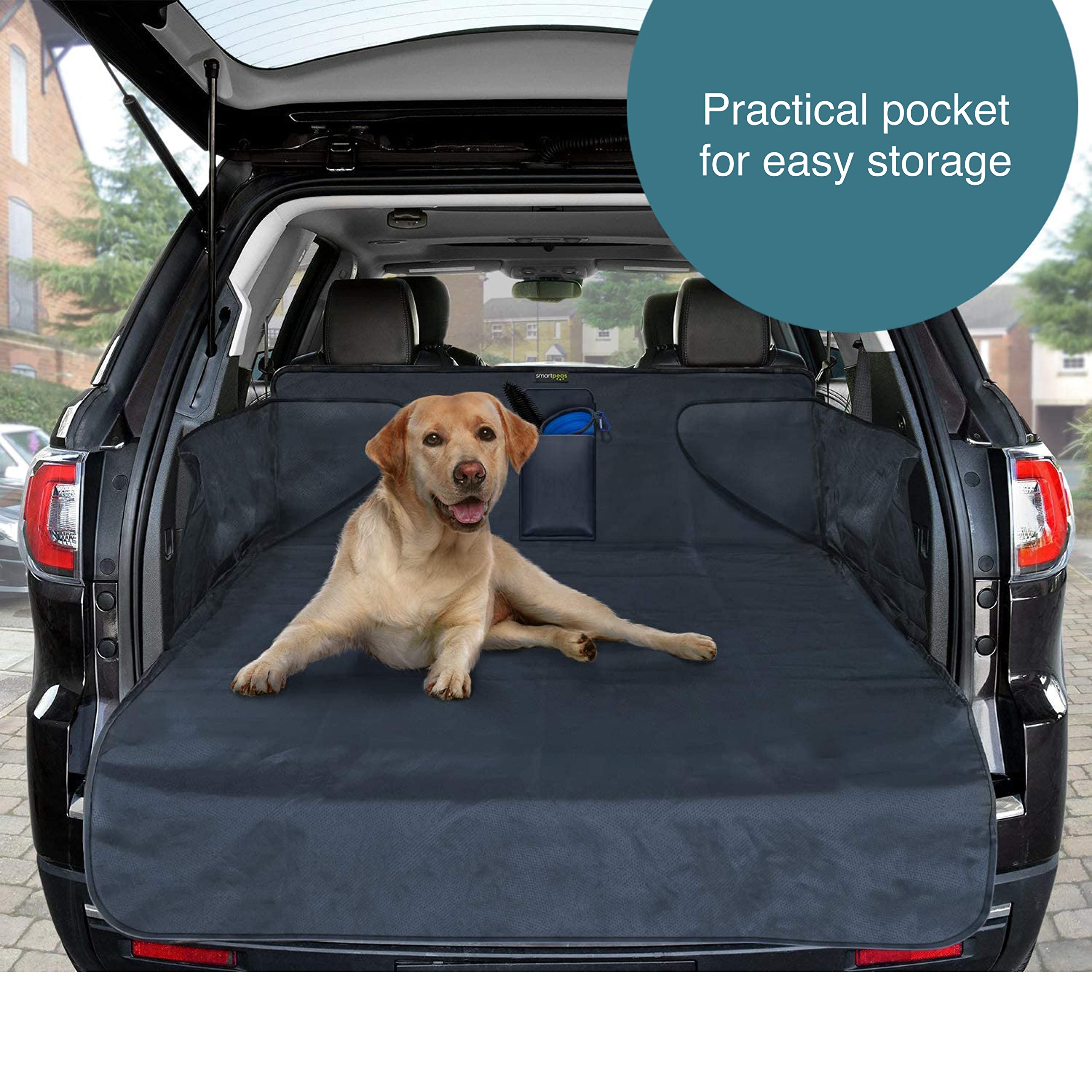 Premium Car Boot Cover for Dogs - Waterproof & Anti-Slip Dog Seat Protector with Side Protection (73