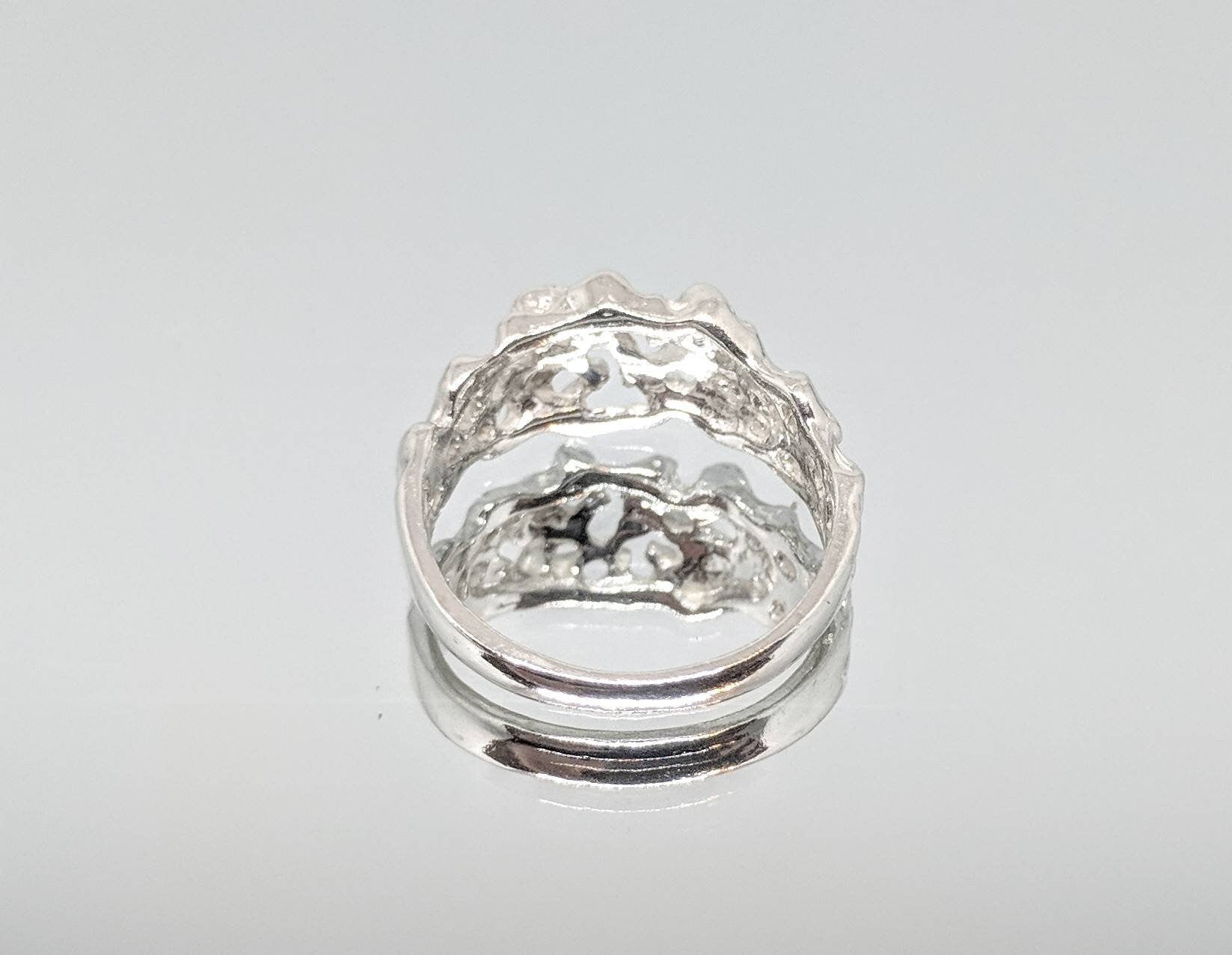 14K Gold or Sterling Silver Nugget Freeform Ring - Size 7 DIY Jewelry Making, Fashion Statement Ring for Women - Perfect for Boho Style, Gift Giving & Everyday Wear