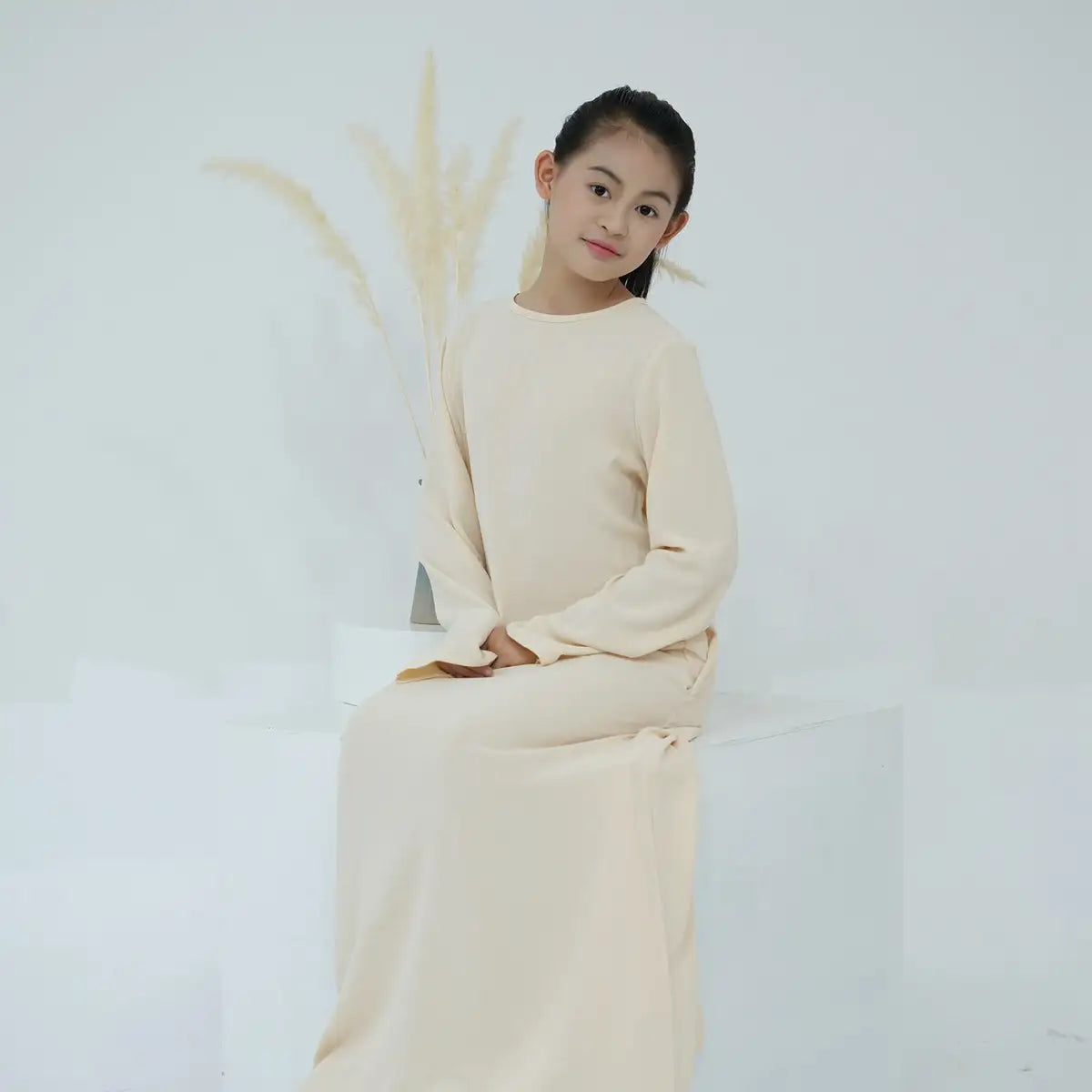 Middle Eastern Arab Girls' Abaya Inner Dress - Modest Underdress for Kids - Perfect for School, Prayer & Special Occasions