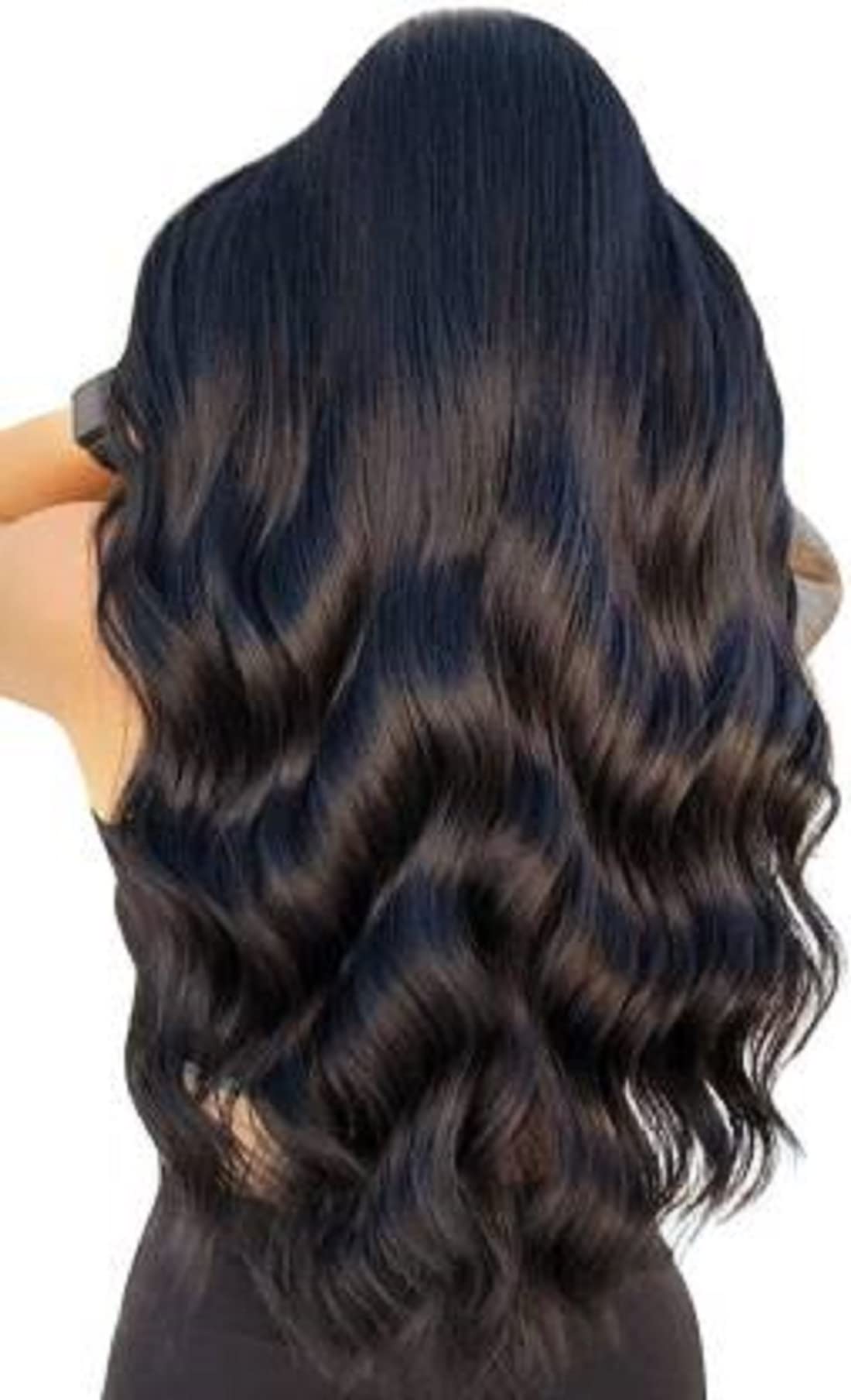Abrish Black Natural Looking Synthetic Hair Extensions for Women - 24 Inch Long Curly Clip-In Hair Extensions (5 Clips) | Perfect for Daily Wear, Parties, Weddings & Special Occasions
