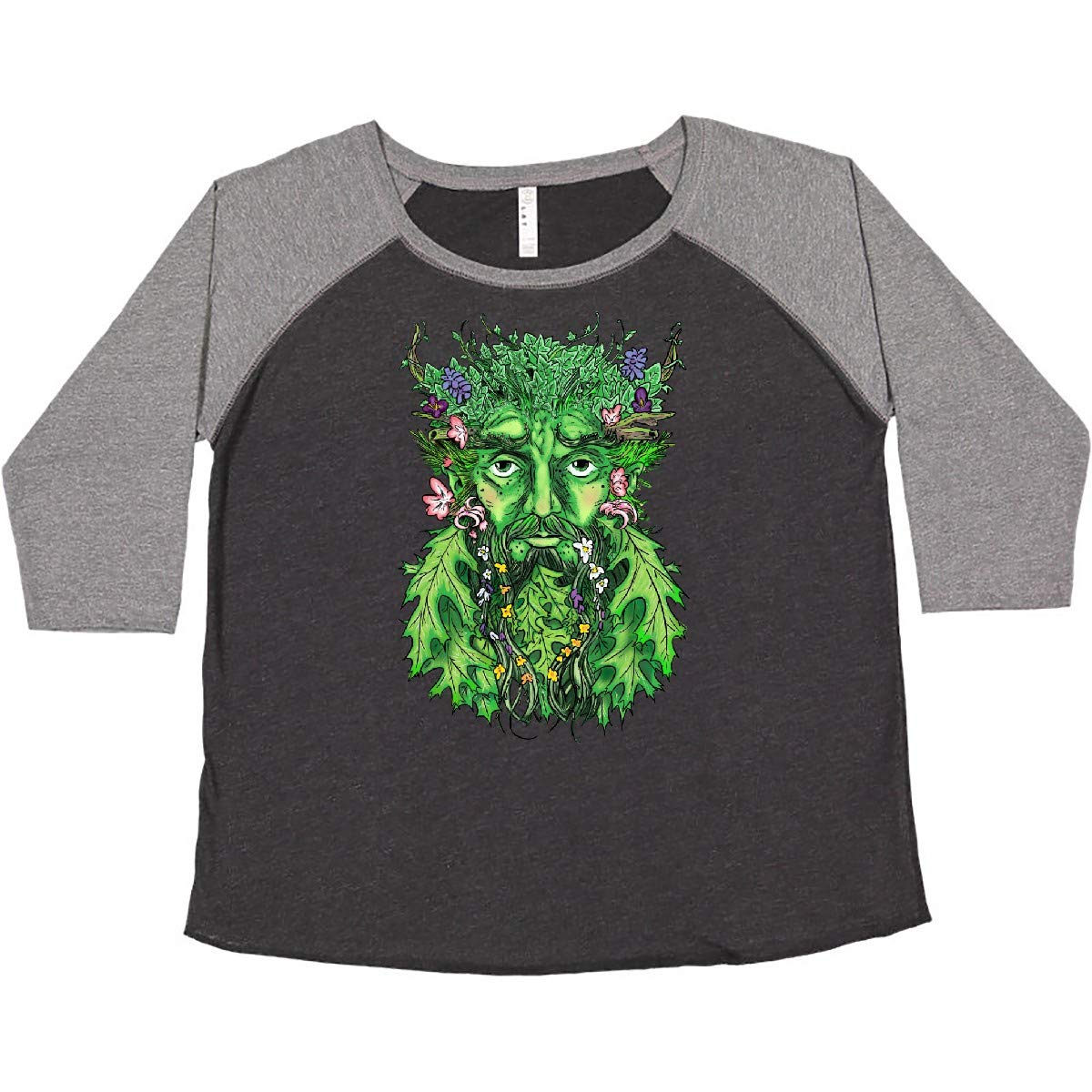 Inktastic 1st Day of Spring Greenman Spring Equinox Women's Plus Size T-Shirt - Eco-Friendly Graphic Tee for Spring Celebrations & Nature Lovers