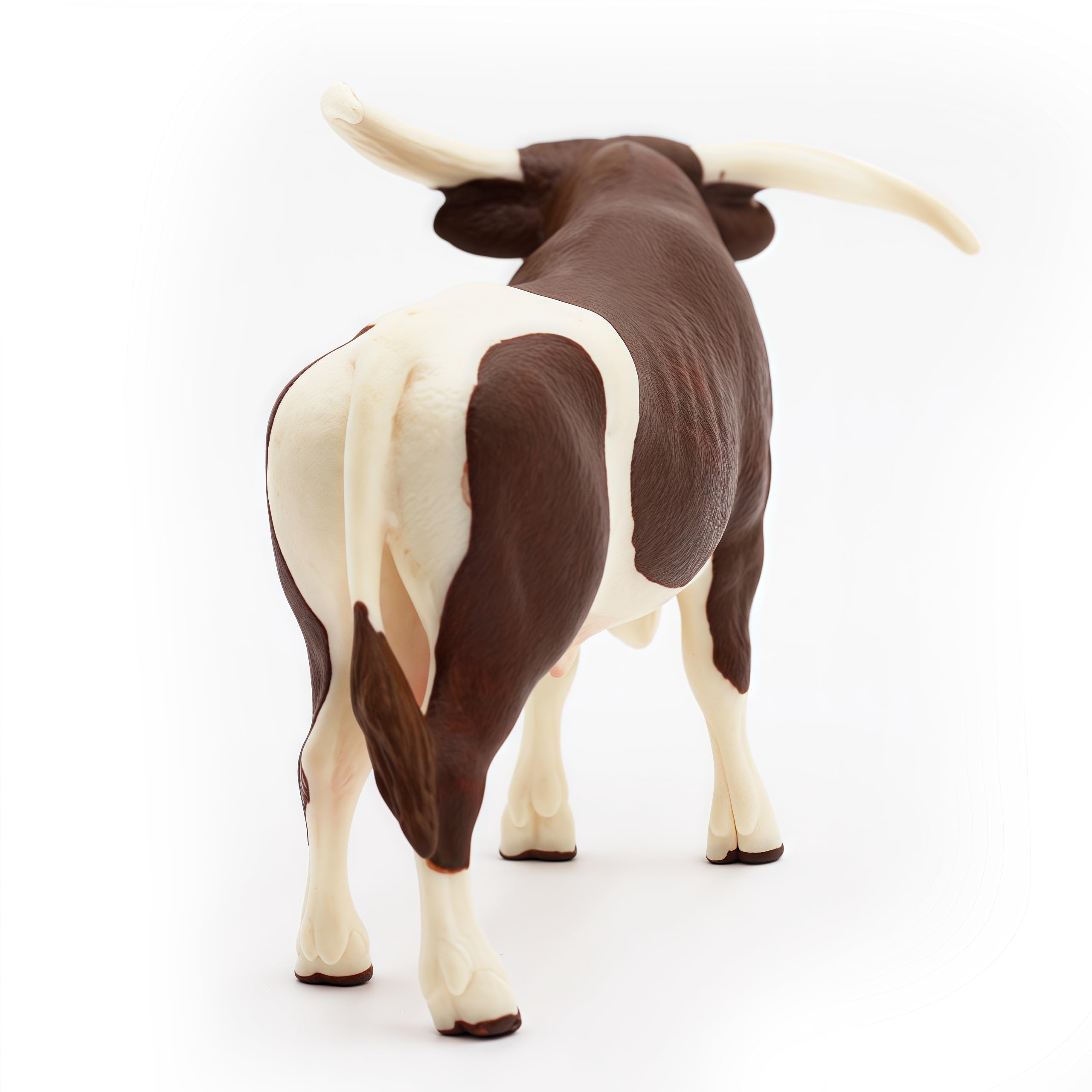 Gemini & Genius Farm Cow Animal Toy - 6 Inch Longhorn Cow Action Figure with Hand-Painted Details - Realistic & Durable Farm Animal Toy for Kids - Perfect Gift for Boys & Girls - Great for Farm Playsets, Educational Learning & Pretend Play