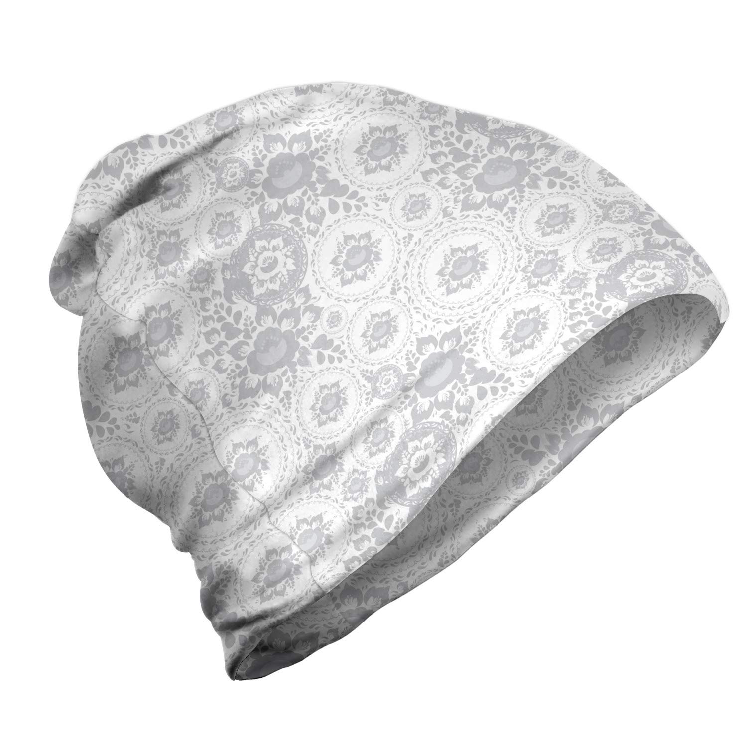 Ambesonne Unisex Winter Beanie Hat - Rose Petals Floret Design for Men & Women | Warm Knit Skull Cap for Hiking, Camping & Outdoor Activities in Cold Weather