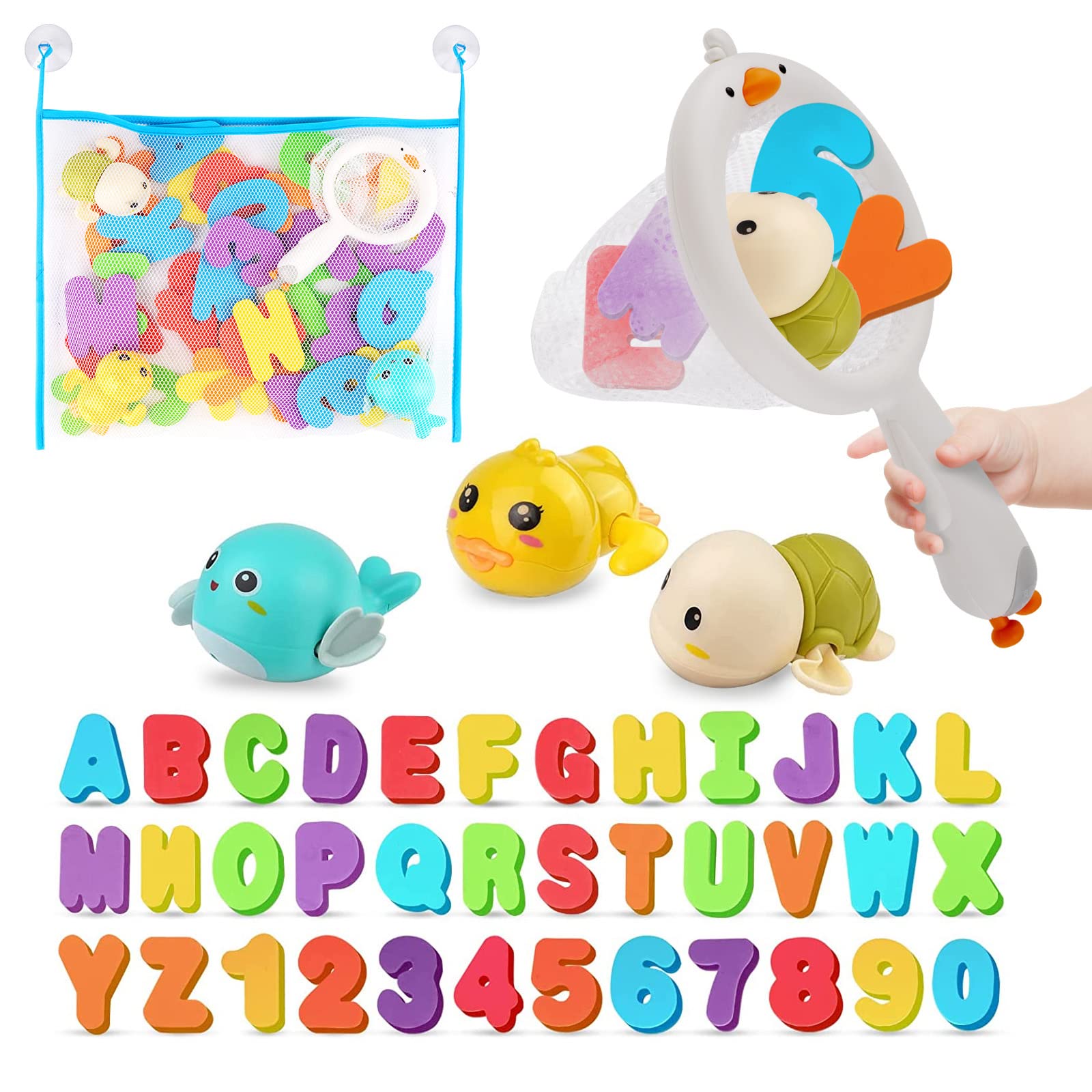 41Pcs Wind-Up Bath Toys for Toddlers 1-3 Years Old | Floating Swimming Pool Toys for Boys & Girls | Bathtub & Beach Water Play Gifts for Kids (Lifetime Replacement) | Perfect for Bath Time Fun, Pool Parties & Summer Outdoor Activities