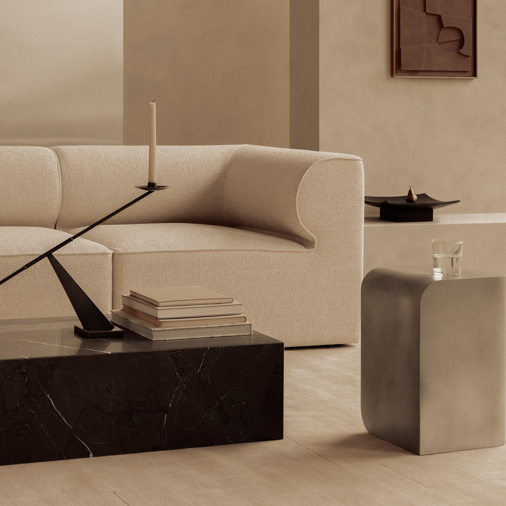 AUDO CPH Volume Side Table - Modern Aluminum End Table for Living Room, Bedroom, or Office - Compact & Stylish Accent Table for Small Spaces