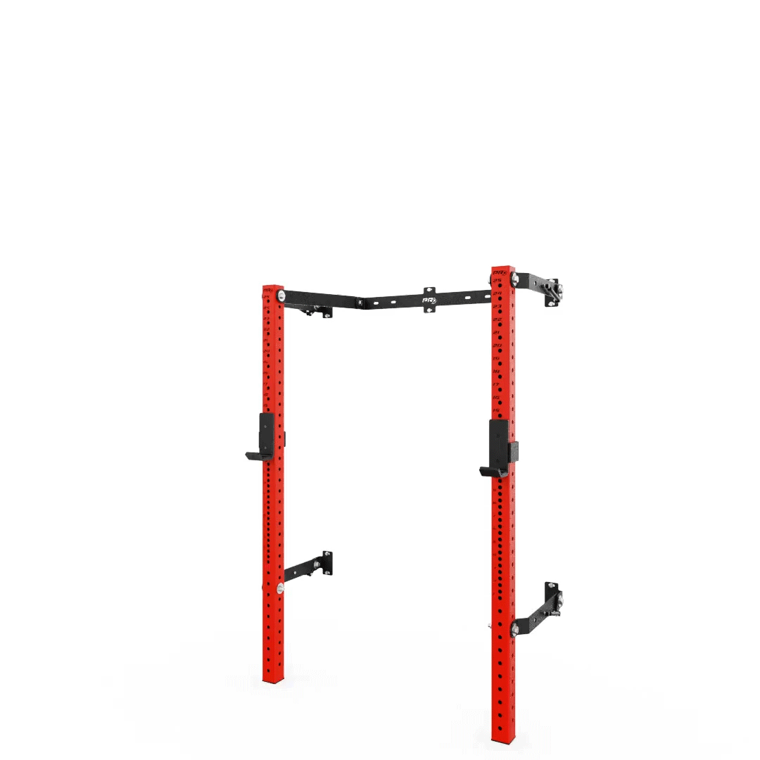 Profile® PRO Folding Squat Rack - Heavy Duty Wall Mounted Power Cage for Home Gym (No Barbell Included) | Perfect for Strength Training, Weight Lifting & CrossFit Workouts in Small Spaces