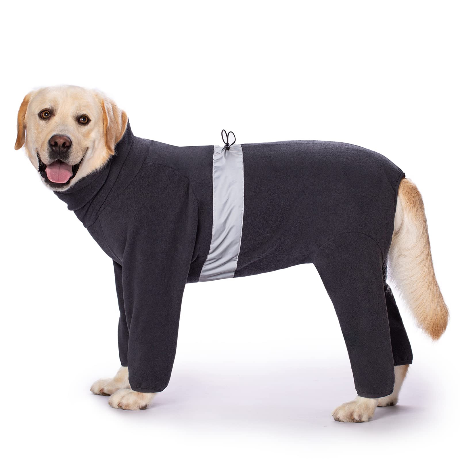 Warm Polar Fleece Dog Pajamas & Onesies for Medium Large Dogs - Thermal Winter Jacket with Back Zipper for Boys & Girls - Perfect for Cold Weather, Indoor Lounging & Outdoor Walks