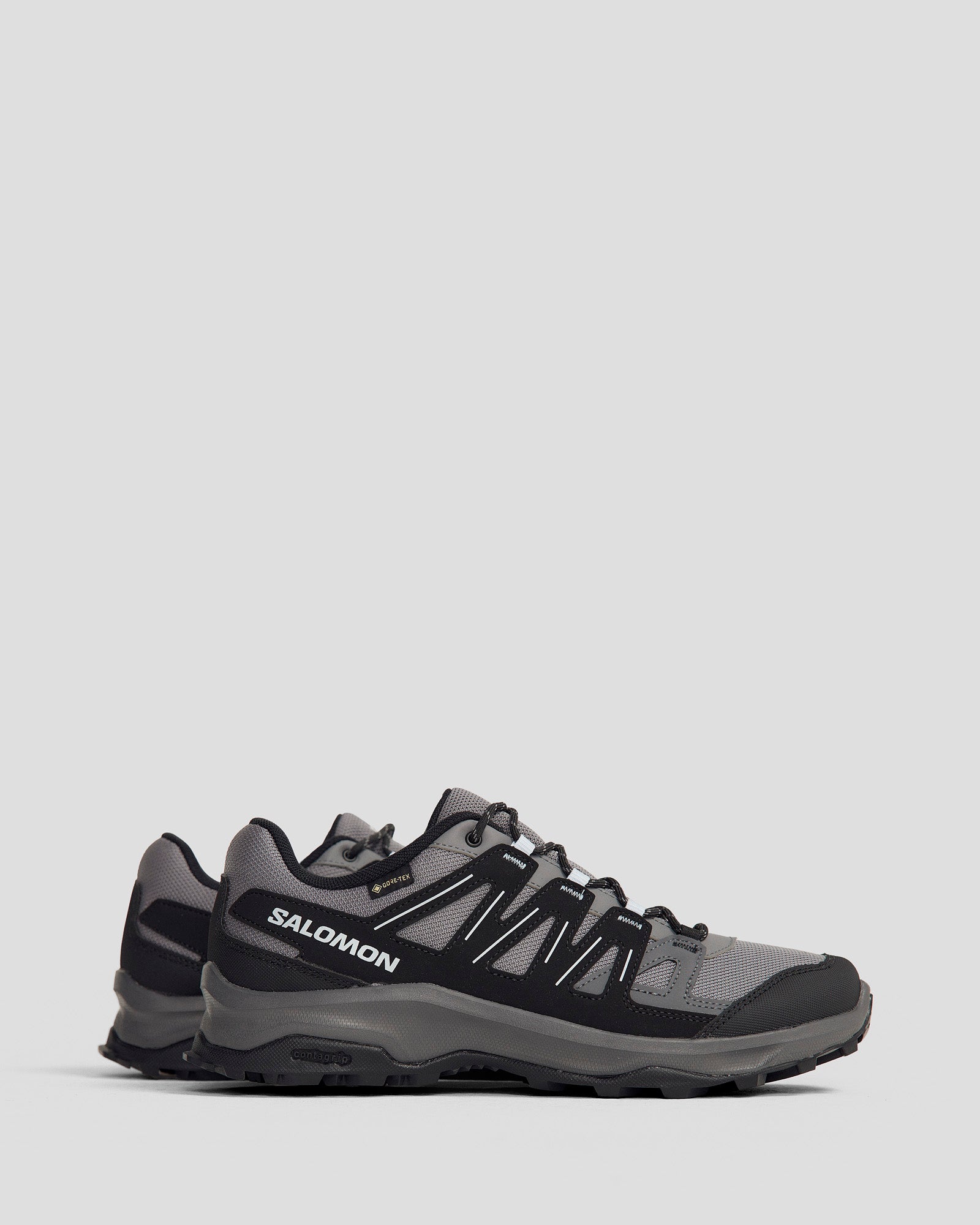 Women's Salomon Grivola Waterproof Hiking Shoes - Lightweight Trail Running Shoes for Women with Grip, Comfort & Support - Perfect for Hiking, Trekking & Outdoor Adventures (Quiet Shade/Black/Heather)