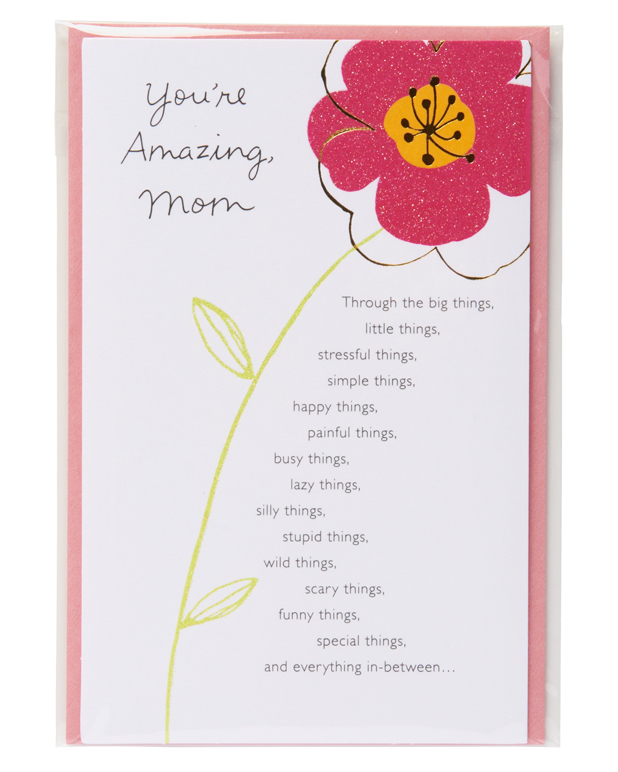 American Greetings Birthday Card for Mom - Floral Design 'You're Amazing' - Perfect for Mother's Day, Birthday Gifts & Special Occasions