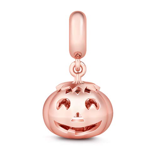 GNOCE 3-Piece Sterling Silver Halloween Charm Set - Pumpkin Lantern & Witch Hat Charms for Jewelry Making, Bracelets & Necklaces | Perfect for DIY Crafts, Halloween Costumes & Party Favors