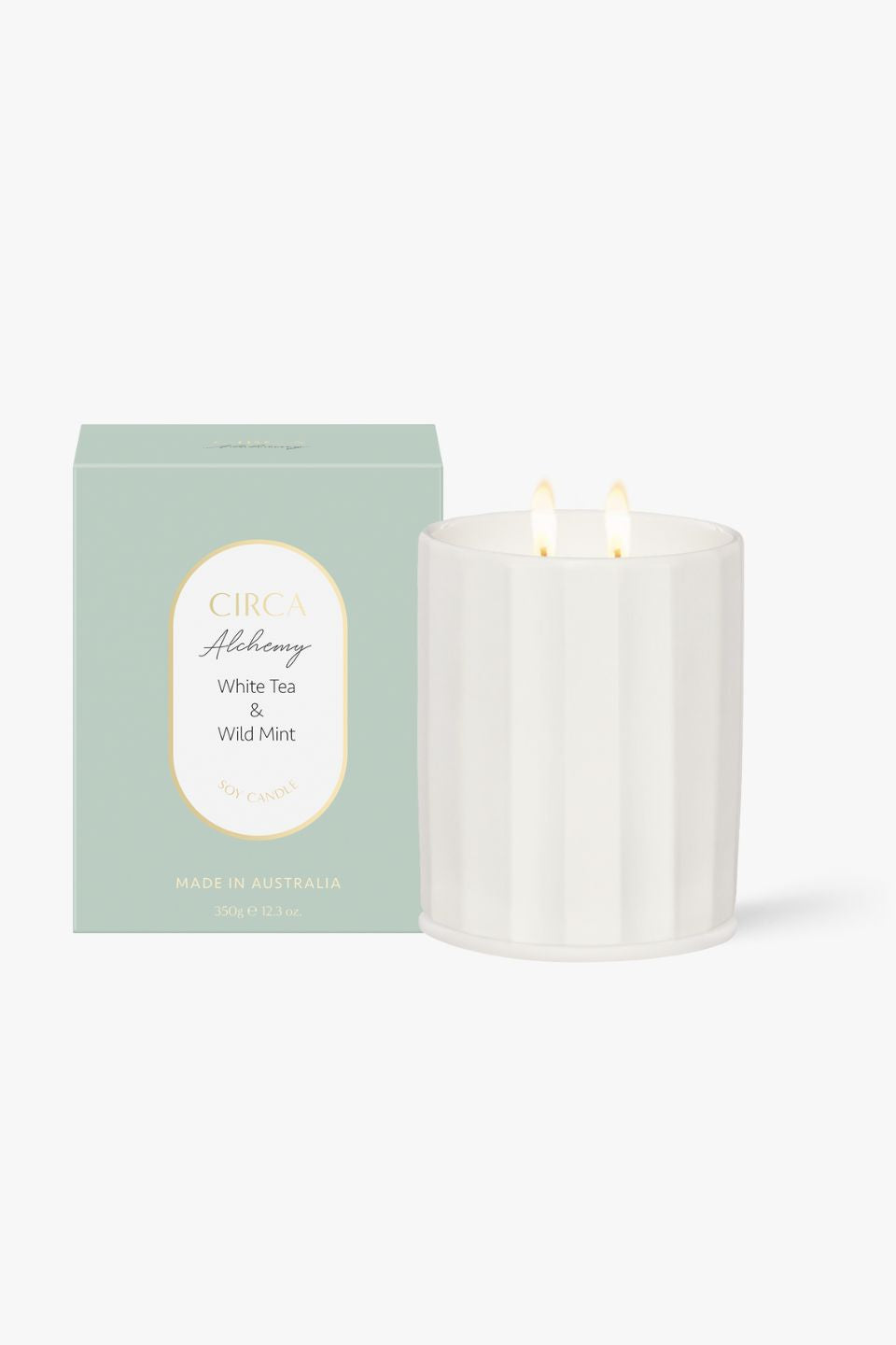 Alchemy White Tea & Wild Mint Scented Soy Candle 350g - Relaxing Aromatherapy for Home, Spa & Meditation