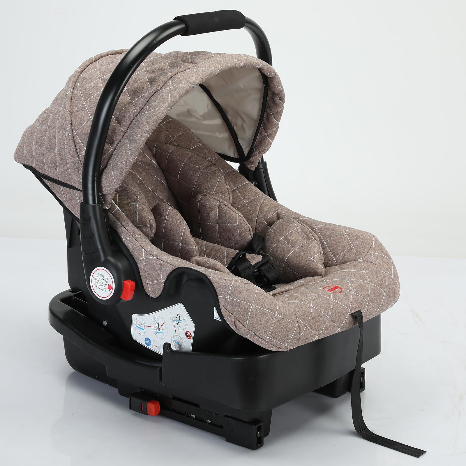 3 in 1 Baby Travel System - Reversible Stroller with Luxury High Landscape Pram & Foldable Design | UDV9-KHAKI with Base | Perfect for Newborns, Toddlers & Traveling Families (Ideal for Shopping, Park Walks & Air Travel)
