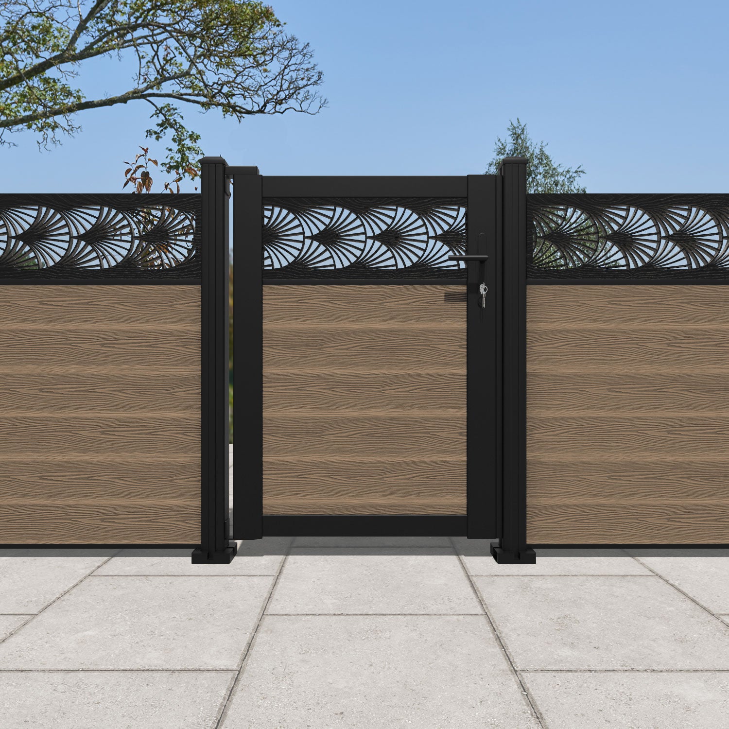 Classic Teak Laurel Pedestrian Gate - Durable Wooden Garden Gate for Home & Yard Entrance - Perfect for Fences, Driveways, and Outdoor Spaces