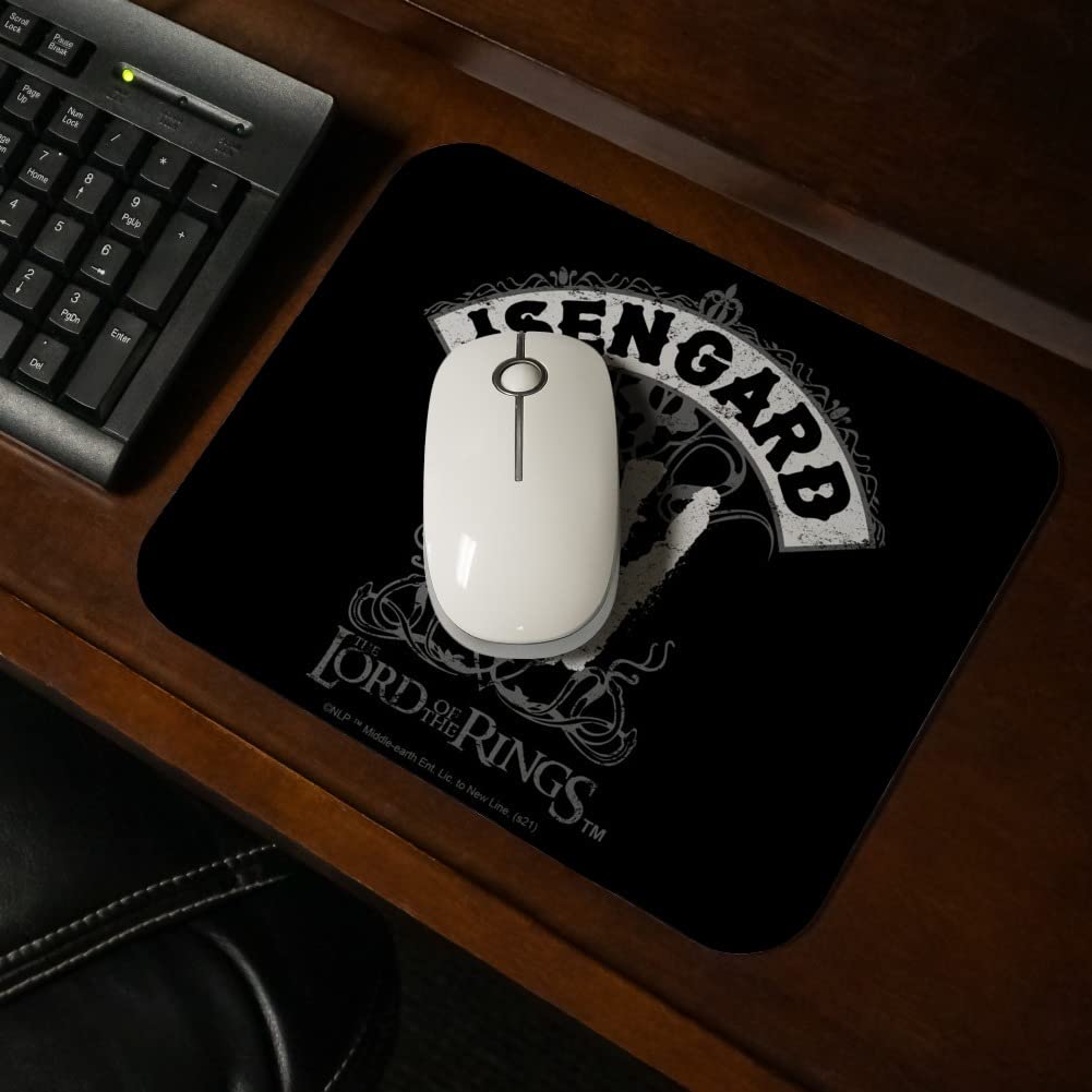 Lord of The Rings Isengard Themed Low Profile Thin Gaming Mouse Pad - Perfect for PC, Laptop & Office Work (Officially Licensed)