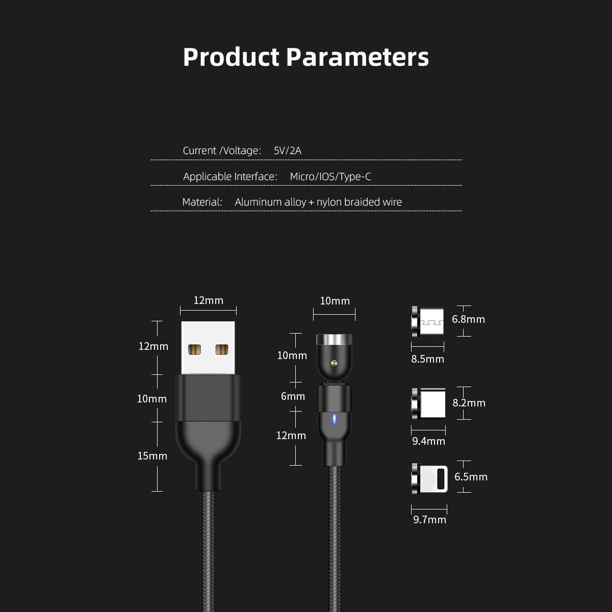 Anbernic RG Nano Charging Cable - BoxWave MagnetoSnap AllCharge Magnetic USB-C & Micro USB Cable - Fast Charging Cord for Handheld Gaming - Perfect for Travel, Gaming Sessions & On-the-Go Charging (Jet Black)