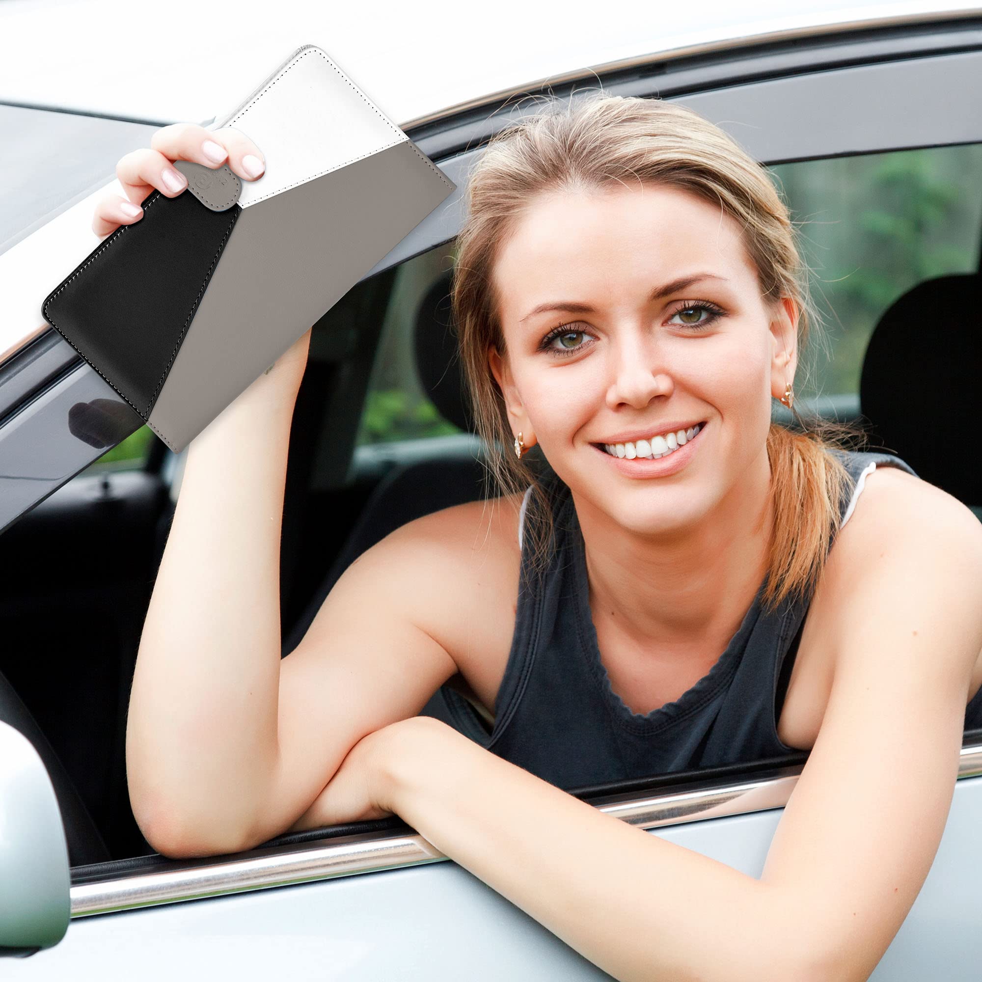 Premium Leather Car Registration & Insurance Holder with Magnetic Closure - Essential Vehicle Document Organizer for Glove Box - Perfect for Organizing Auto Papers, Road Trips, and Daily Commutes