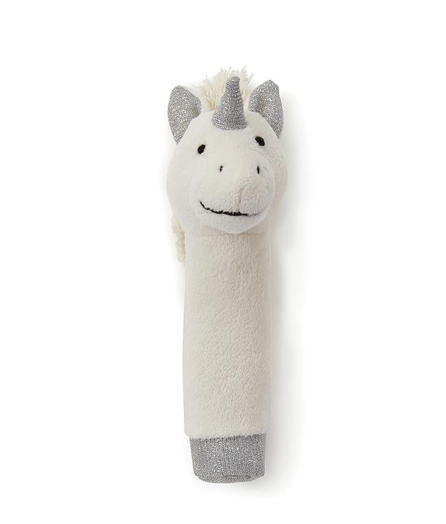 Cute White Unicorn Baby Rattle Toy - Perfect for Newborns, Infants & Toddlers - Soft & Safe Teething Gift for Baby Showers, Birthdays & Playtime