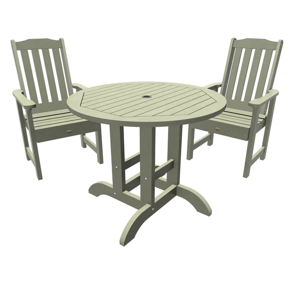 Lehigh Collection 3-Piece Round Outdoor Patio Dining Set - Perfect for Backyard, Garden & Poolside Entertaining
