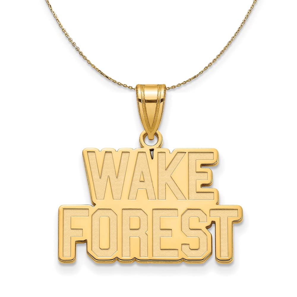 14k Yellow Gold WF Logo Necklace for Wake Forest Alumni & Fans