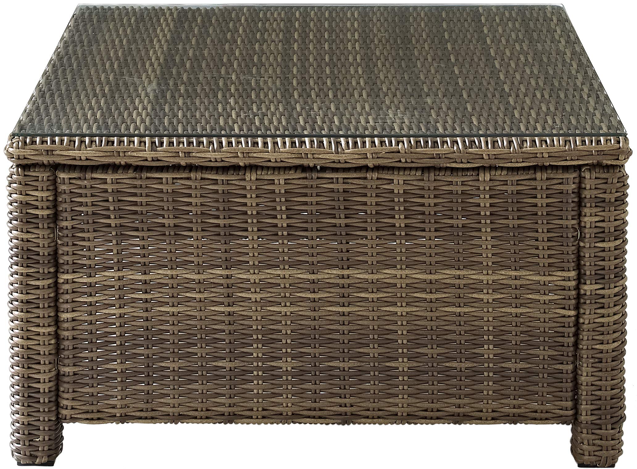 Crosley Bradenton All-Weather Rattan Wicker Outdoor Sectional Sofa Set with Coffee Table - Patio, Deck, Porch Furniture - Brown - Perfect for Backyard Lounging, Poolside Relaxation & Garden Gatherings