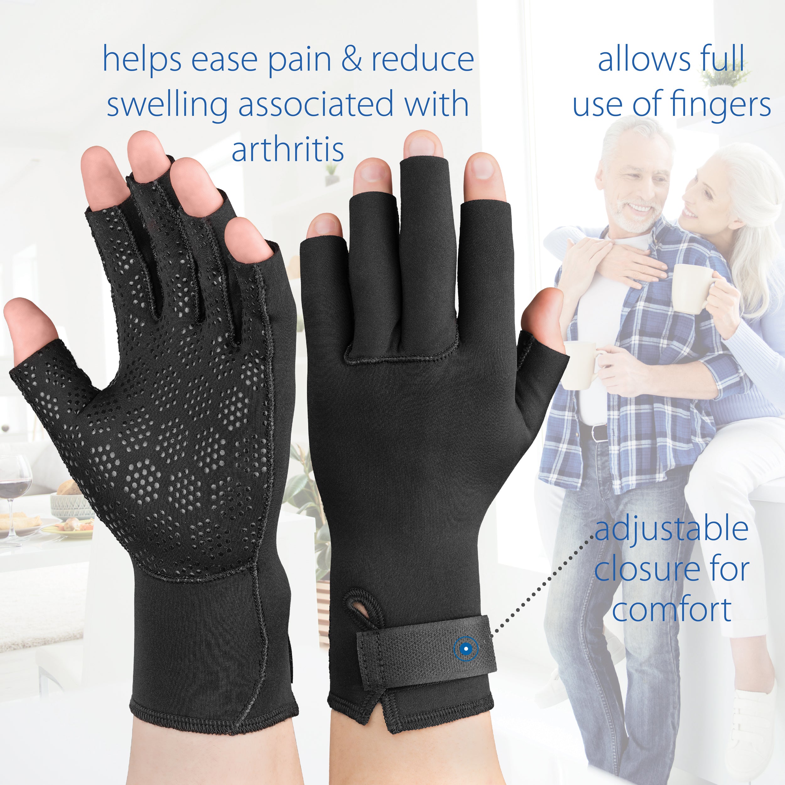Swede O Thermal Arthritis Gloves for Women & Men - Pain Relief & Warmth - Copper Infused Fingerless Gloves for Hand Pain, Swelling & Circulation - Perfect for Typing, Knitting & Cold Weather Activities
