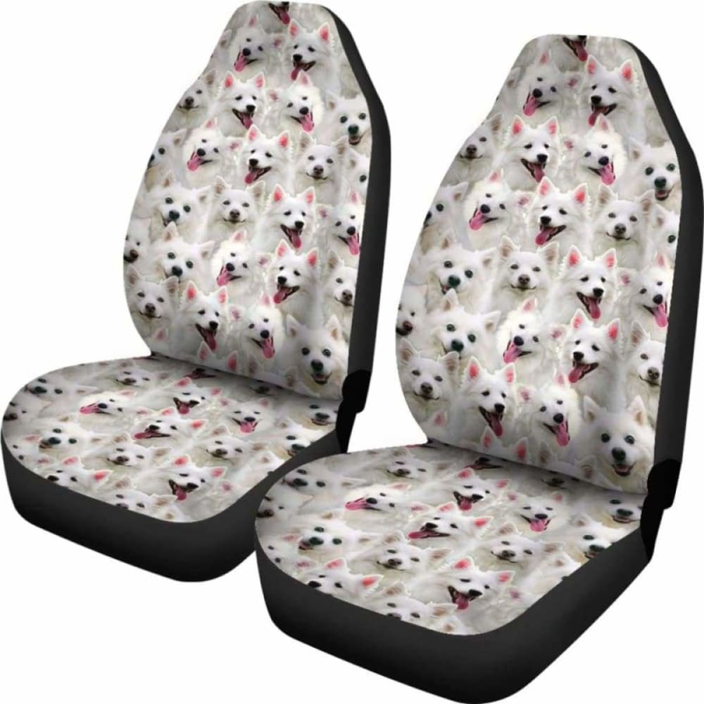 American Eskimo Dog Full Face Car Seat Covers for Pets - Waterproof & Non-Slip Pet Car Seat Protector - Perfect for Travel, Road Trips, and Daily Commutes