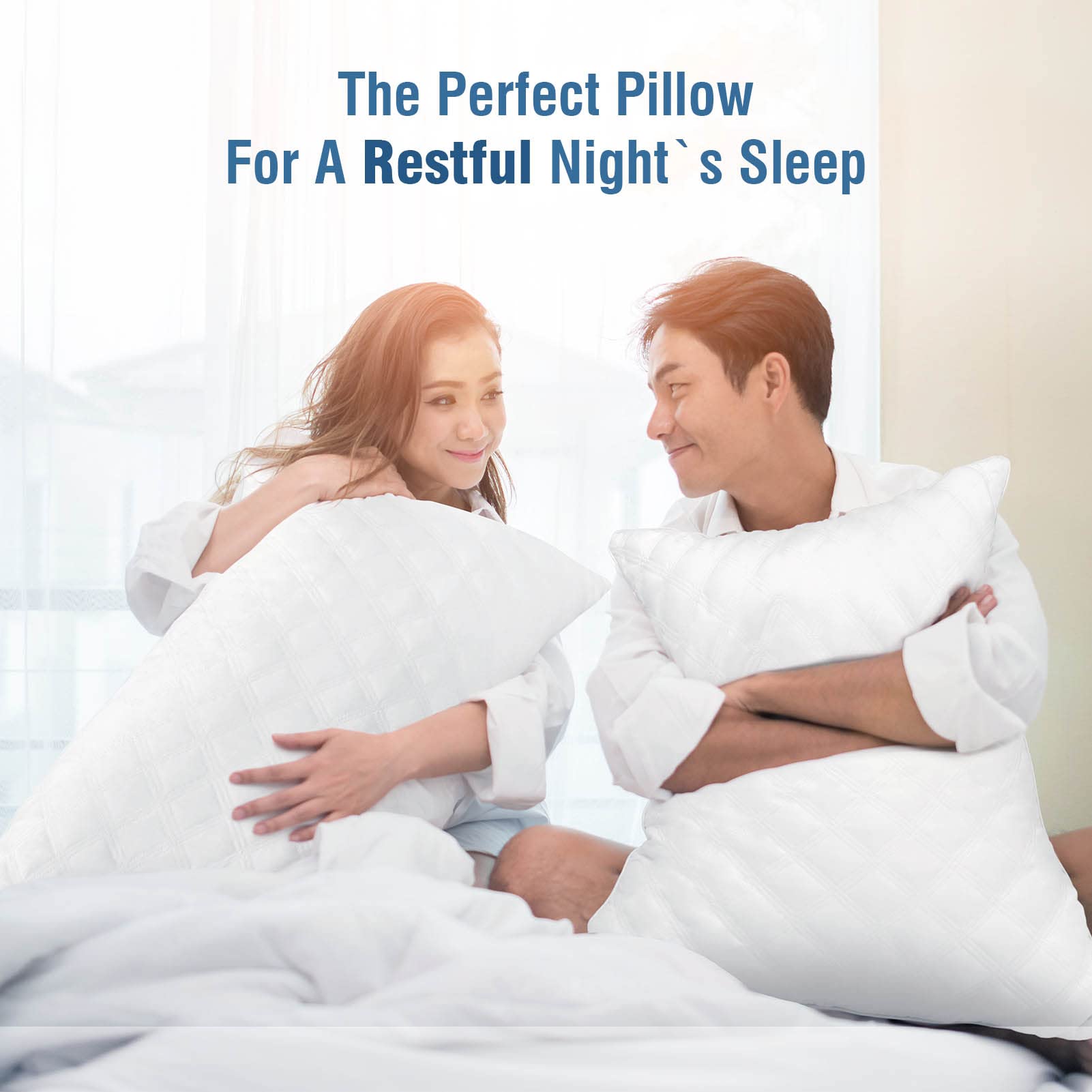 Premium Standard Size Bed Pillows Set of 2 (20x26) - Medium Firm Down Alternative Pillows for Side & Back Sleepers, Hotel Quality Gel-Infused Sleeping Pillows | Ideal for Home, Guest Room & Travel Use