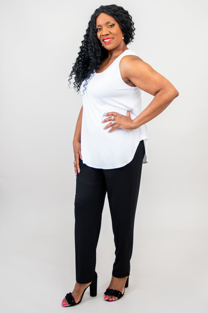 Eco-Friendly White Bamboo Jazz Tank Top for Women - Soft & Breathable Summer Casual Wear - Perfect for Yoga, Gym, and Outdoor Activities