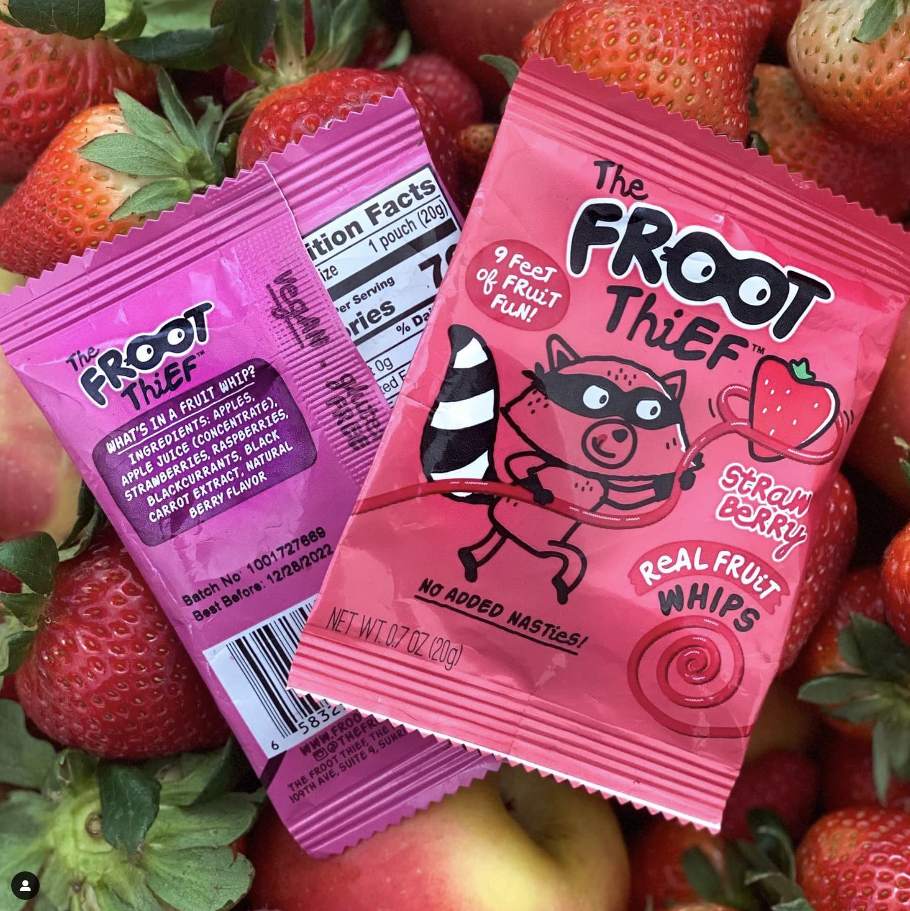 FROOT Thief Real Fruit Whips - 20 Count (1.06 Lbs) | Healthy Fruit Snacks for Kids & Adults | Perfect for Lunchboxes, Office Snacks & On-the-Go Energy