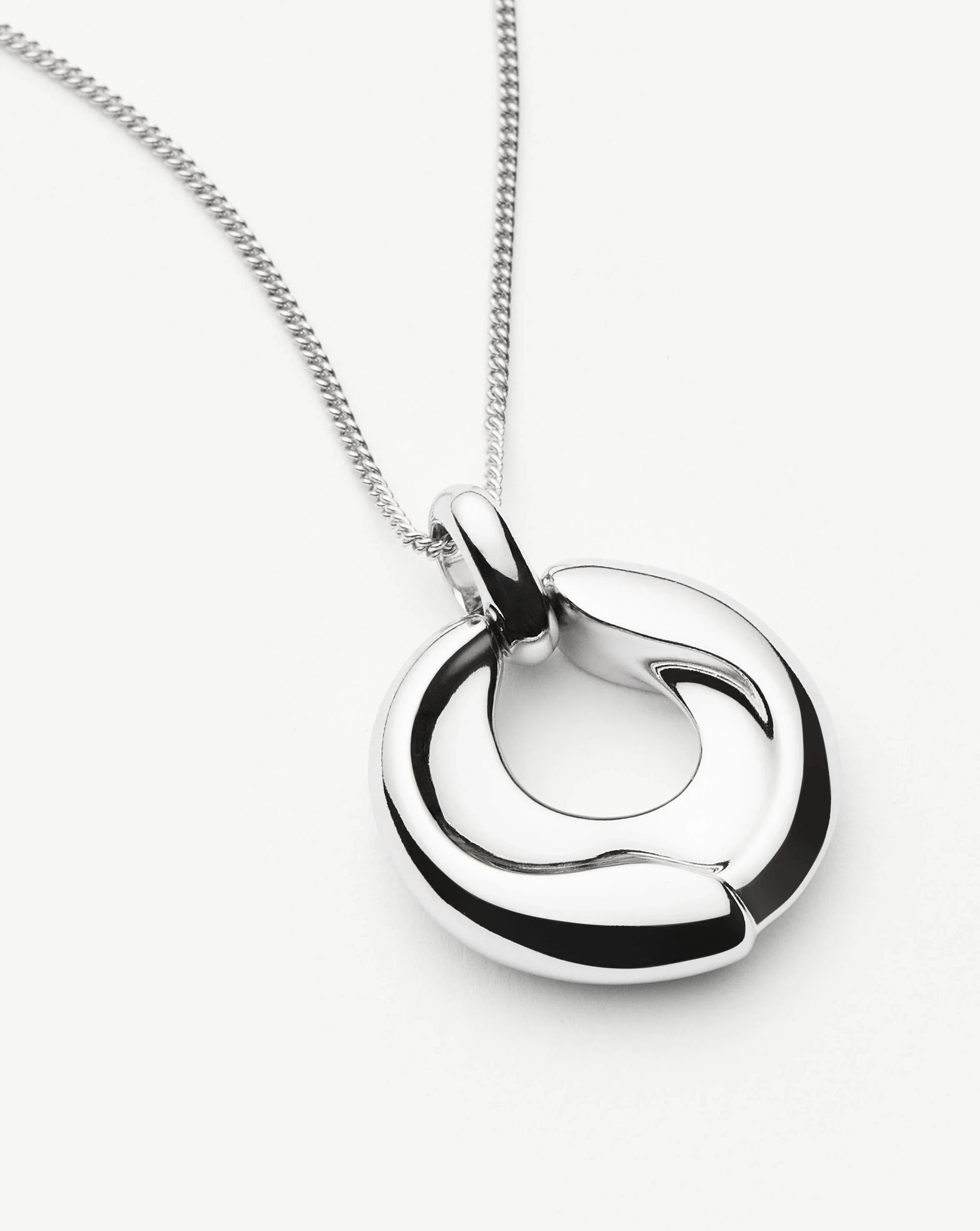 Elegant Sculptural Ridge Molten Pendant Necklace - Silver Plated Statement Jewelry for Women | Perfect for Evening Parties, Date Nights & Special Occasions
