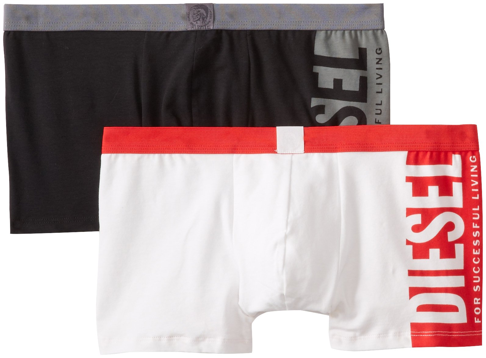 Diesel Men's Shawn 2-Pack Cotton Boxer Briefs - Soft & Breathable Underwear for Everyday Comfort & Active Lifestyles