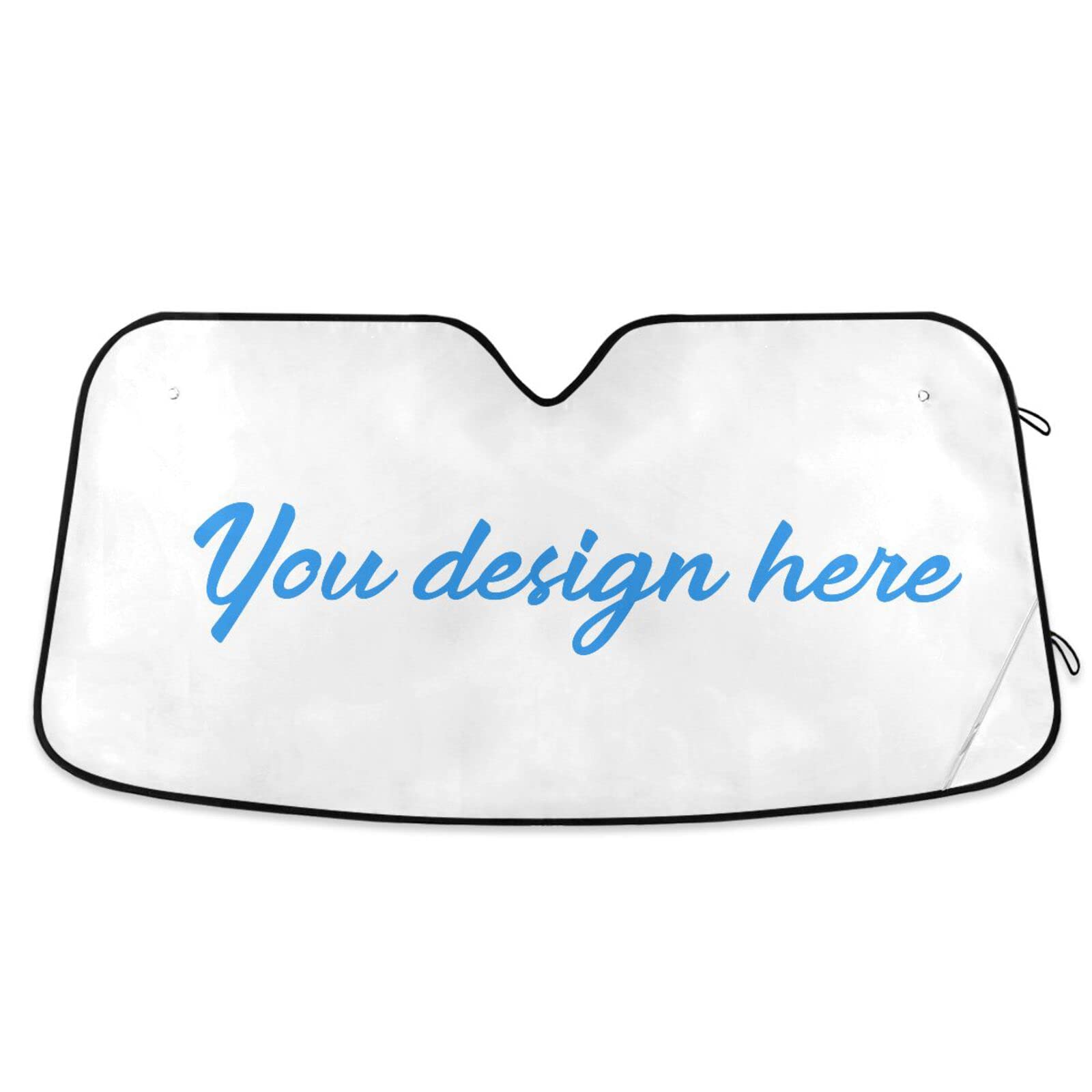 Boccsty Custom Car Windshield Sunshade - Personalized Foldable Sun Shield Cover for Car, SUV, Van & Small Truck - UV Protection & Heat Reduction - Perfect for Summer Parking & Road Trips
