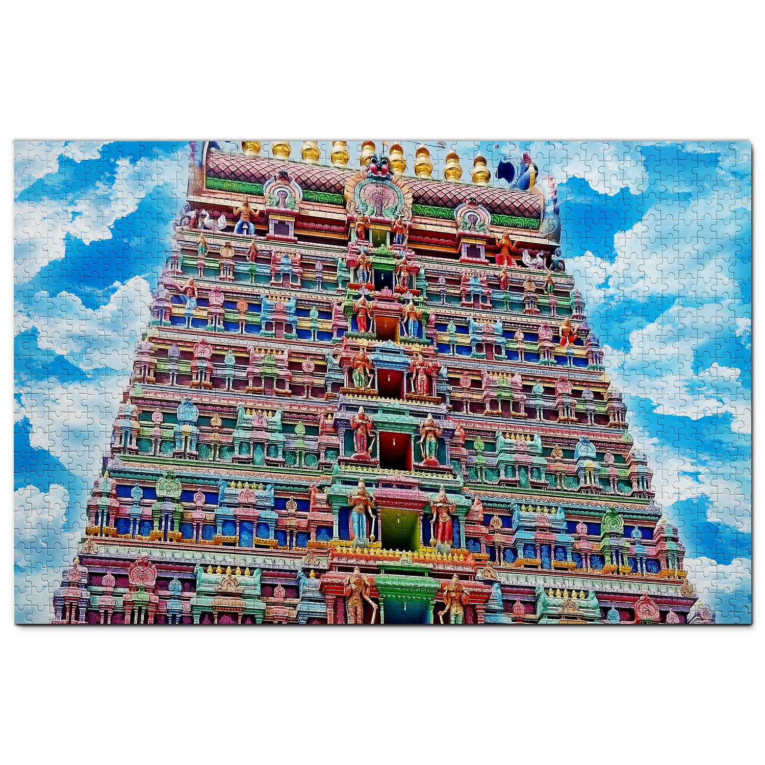 1000-Piece India Kapaleeshwarar Temple Chennai Jigsaw Puzzle - Wooden Travel Souvenir & Home Decor for Adults & Puzzle Lovers | Perfect for Relaxation, Gifts & Cultural Exploration
