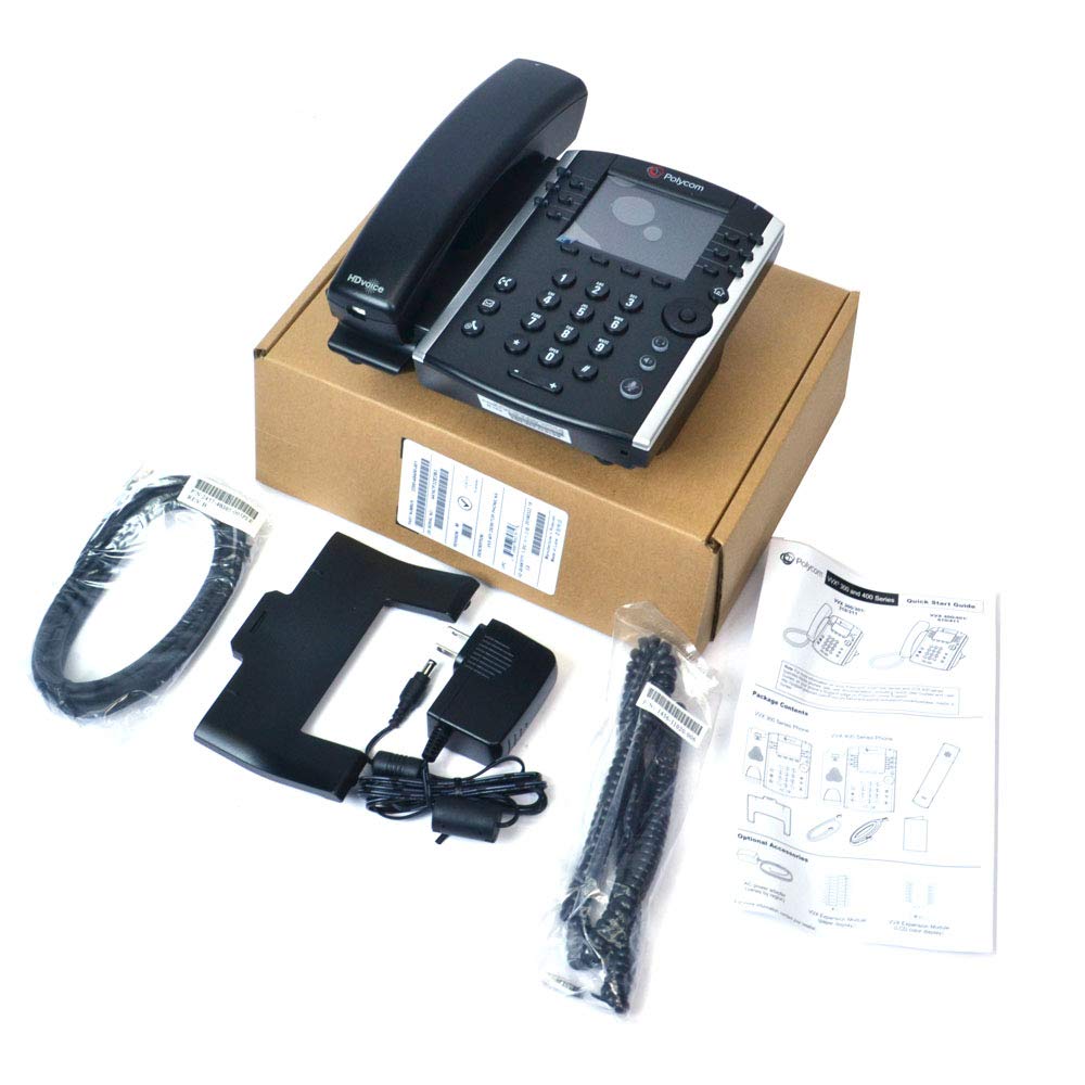 Polycom VVX 401 VoIP Business IP Phone with Power Supply - Ideal for Office, Call Center & Remote Work Communications