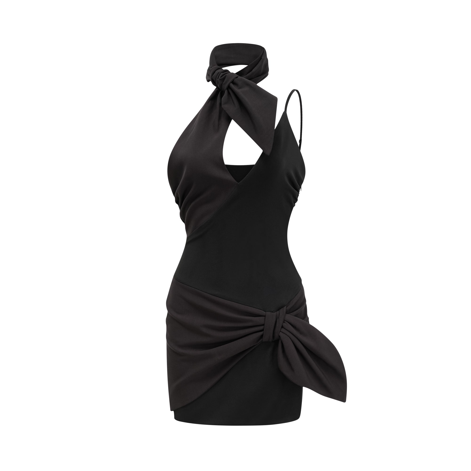 Amelie Crossover Neck Asymmetric Dress - Elegant Women's Fashion for Parties & Date Nights
