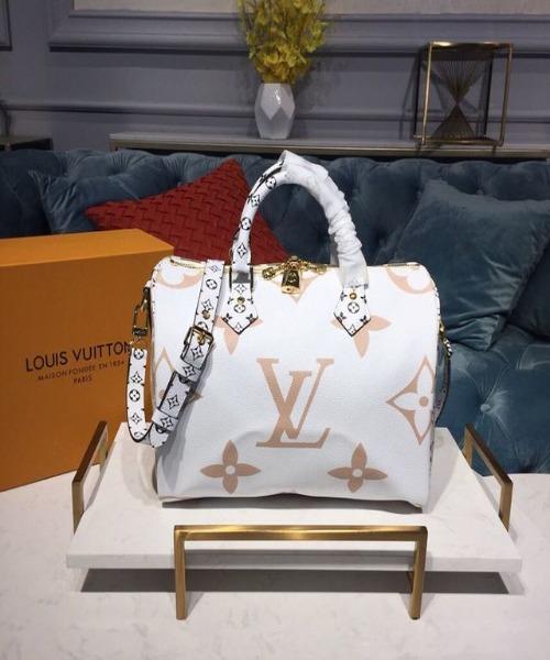 Authentic Louis Vuitton Speedy Bandouliere 30 Monogram Giant White Handbag - Luxury Crossbody Bag for Women, Perfect for Travel, Work & Everyday Use