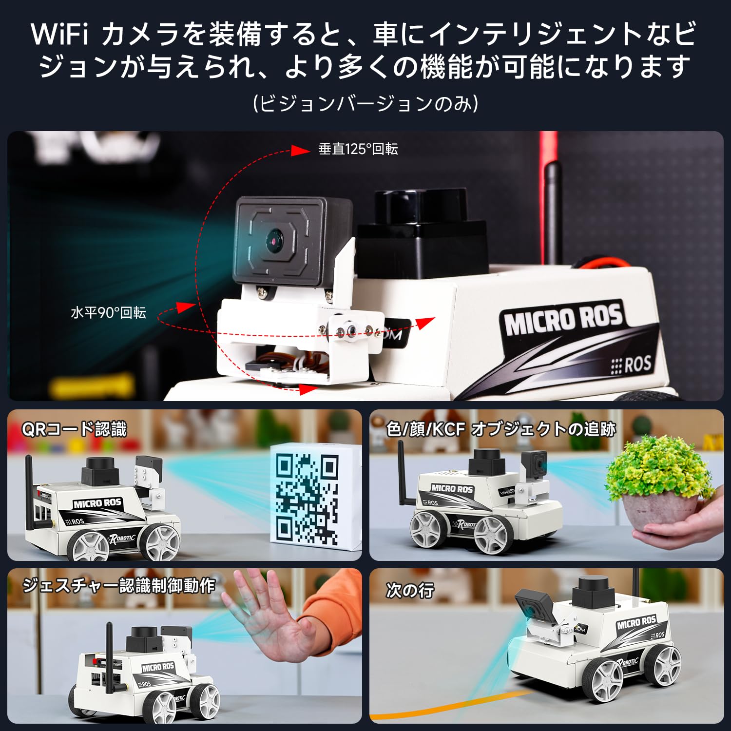 Yahboom AI Vision Robotics Kit for Raspberry Pi 5 - STEM Education, ROS2, 2DOF Camera, Autopilot System - WiFi/APP Control with Ubuntu 20.04 Support (Pi 5 Not Included) | Perfect for Engineering Projects, Electronics Learning & AI Programming for Adults 18+